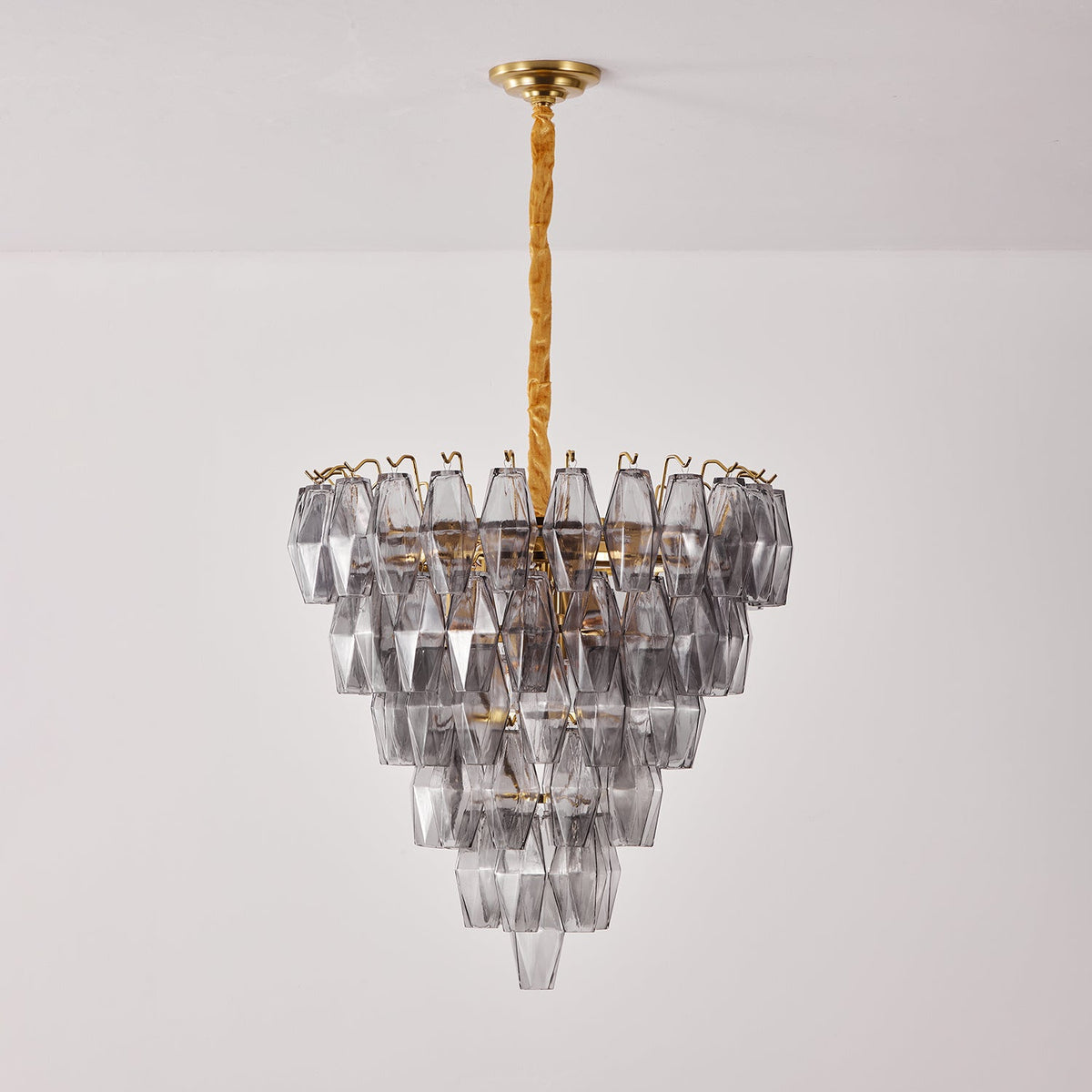 Cyranelle Chandelier Smoke Gray Inverted Crystal Prism