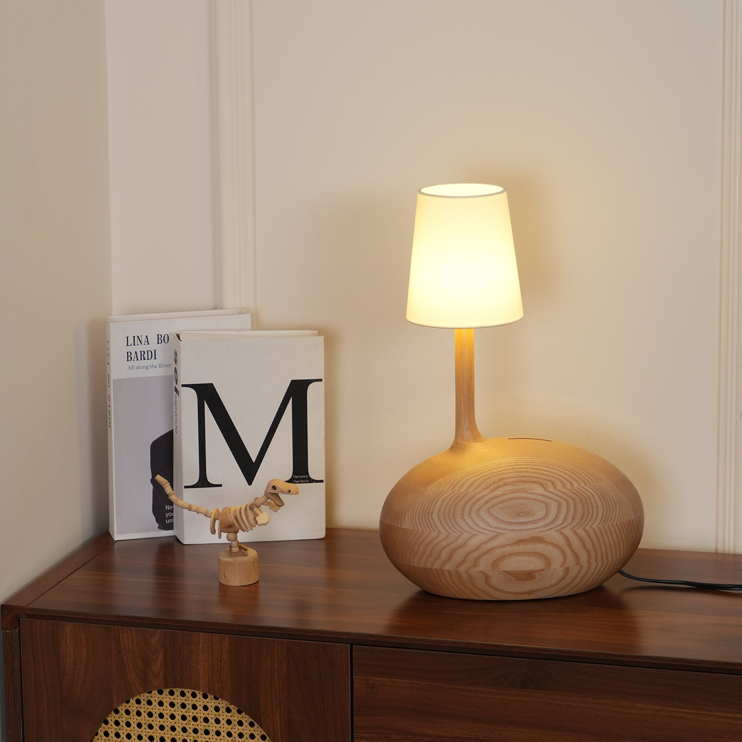 Brixten Wood Fabric Table Lamp