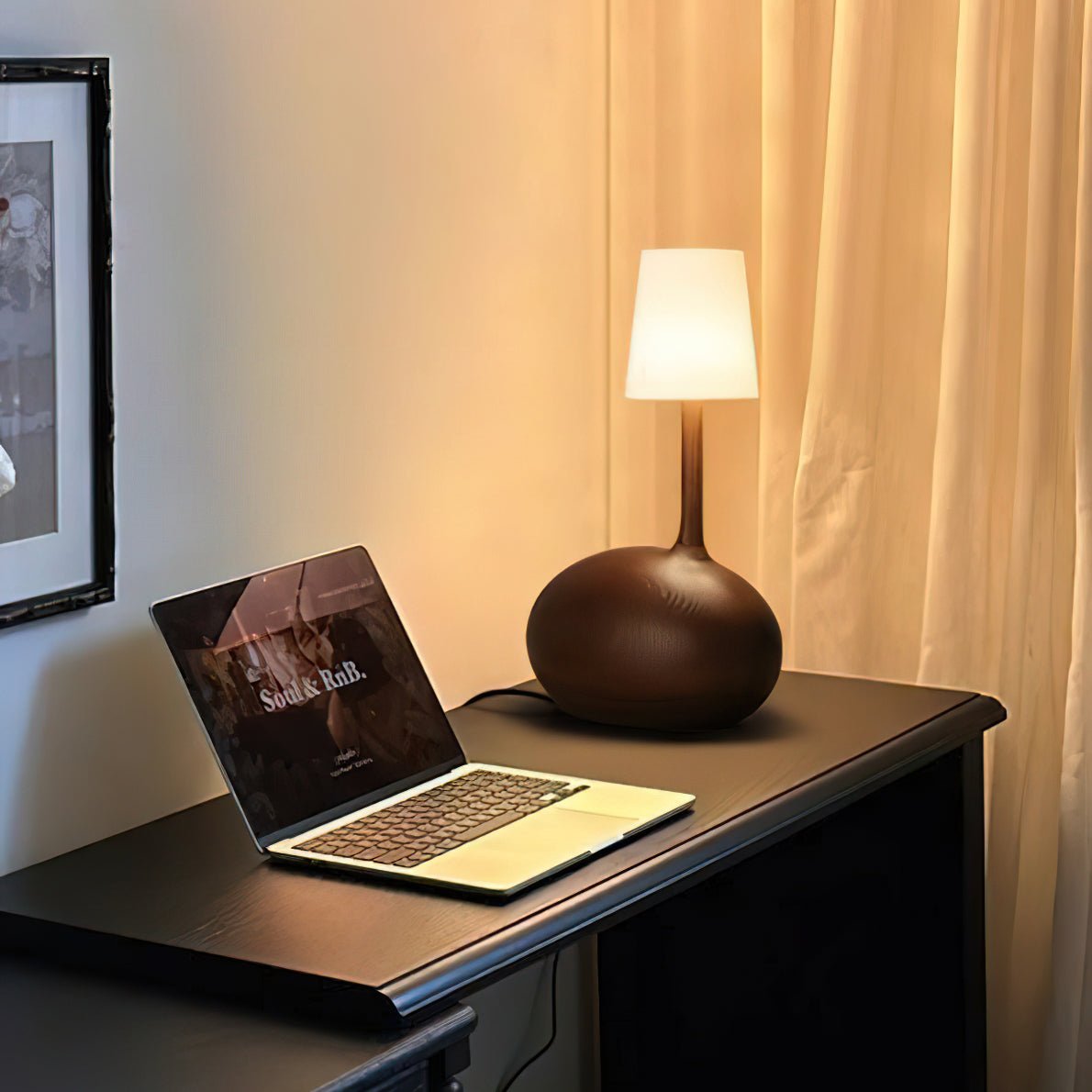 Brixten Wood Fabric Table Lamp