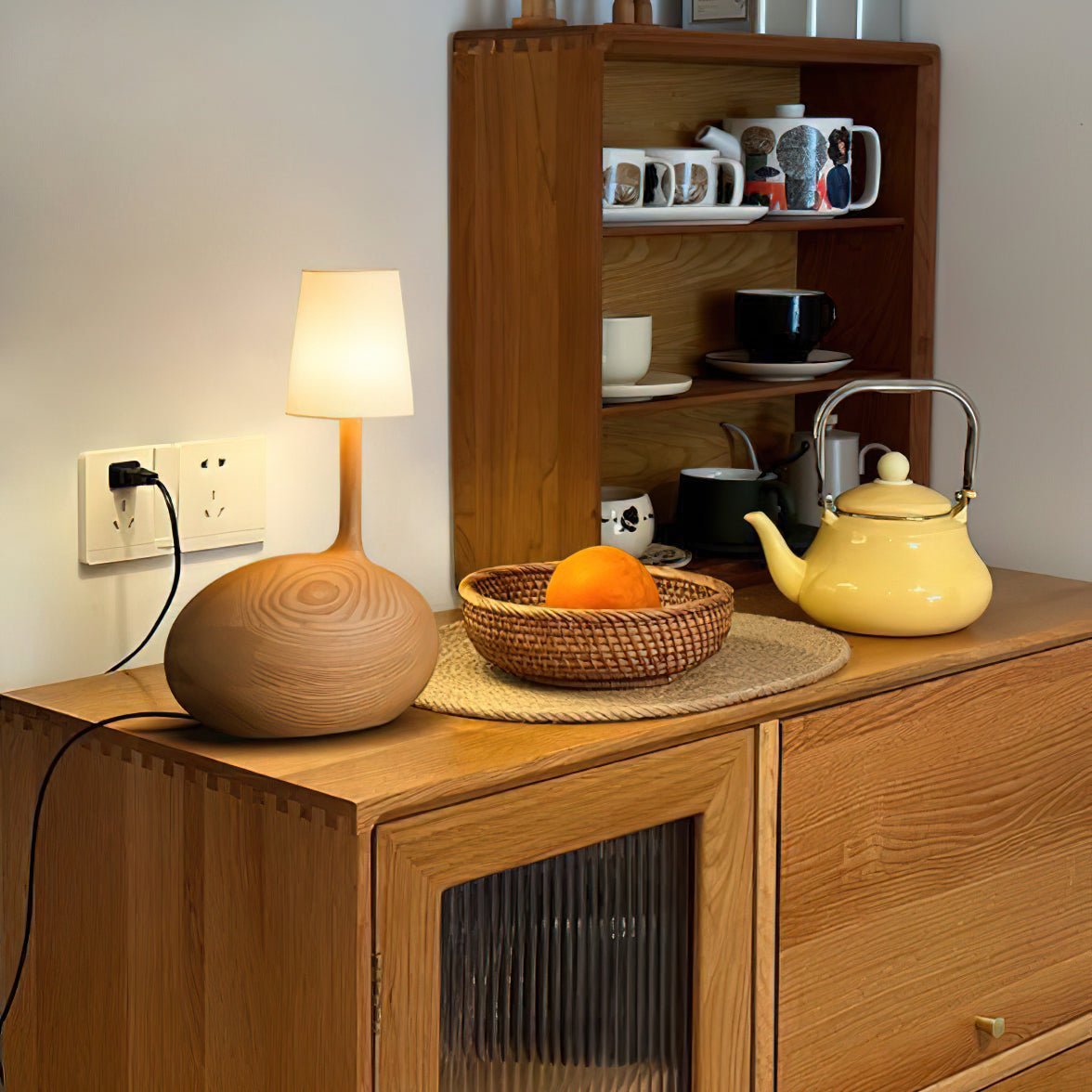 Brixten Wood Fabric Table Lamp