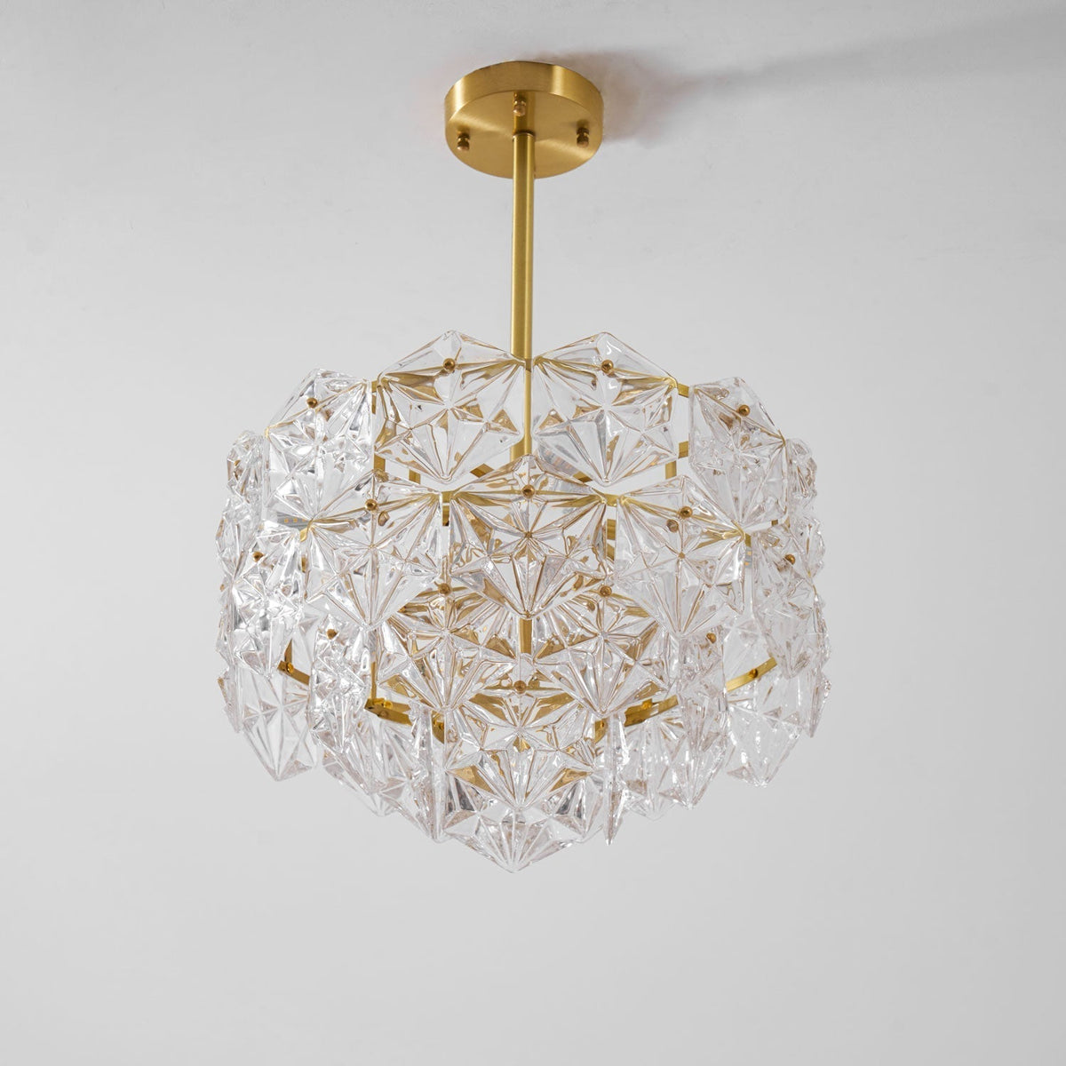 Eirararia Chandelier Snowflake Glass Gold