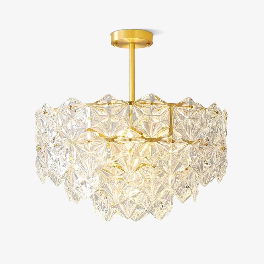 Eirararia Chandelier Snowflake Glass Gold