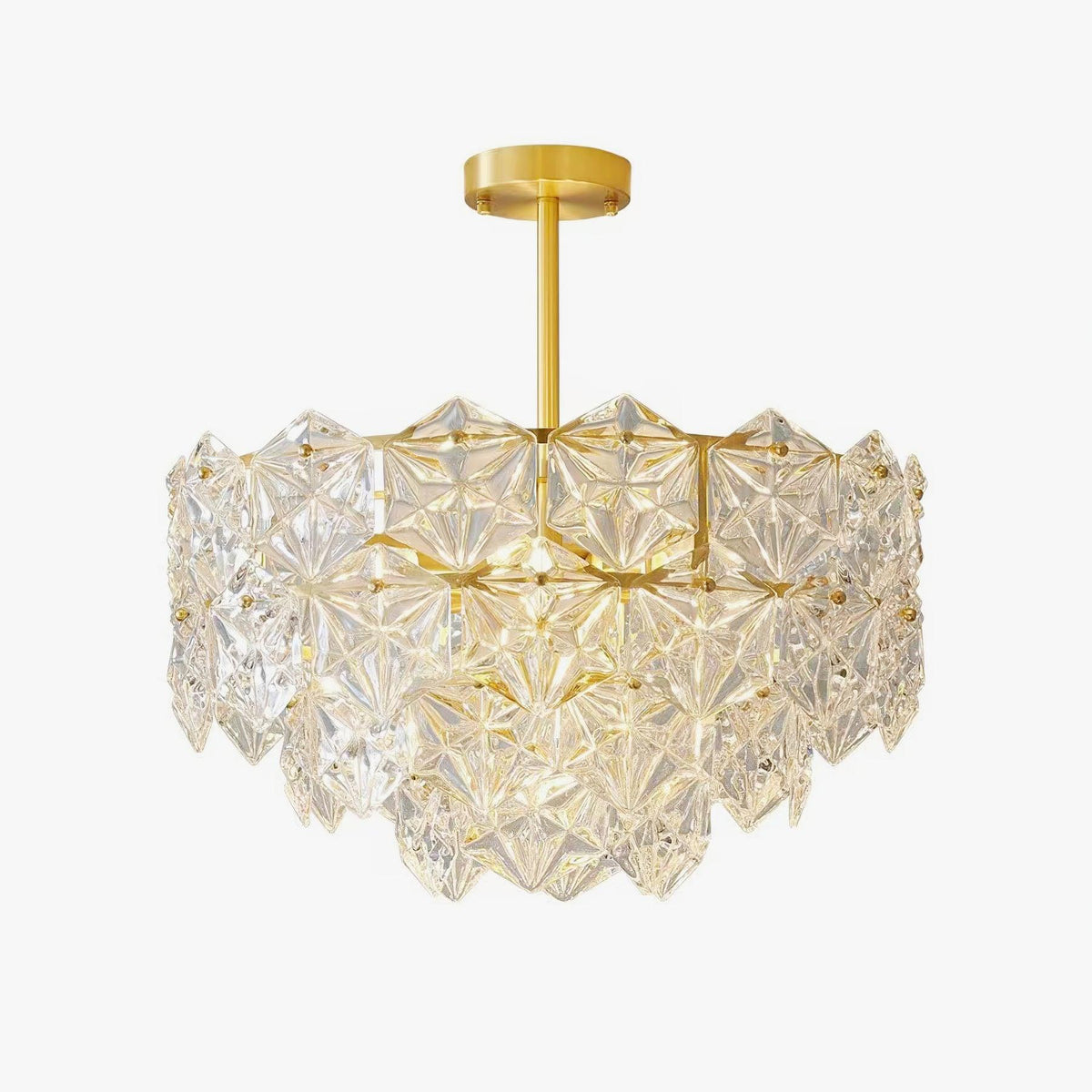 Eirararia Chandelier Snowflake Glass Gold