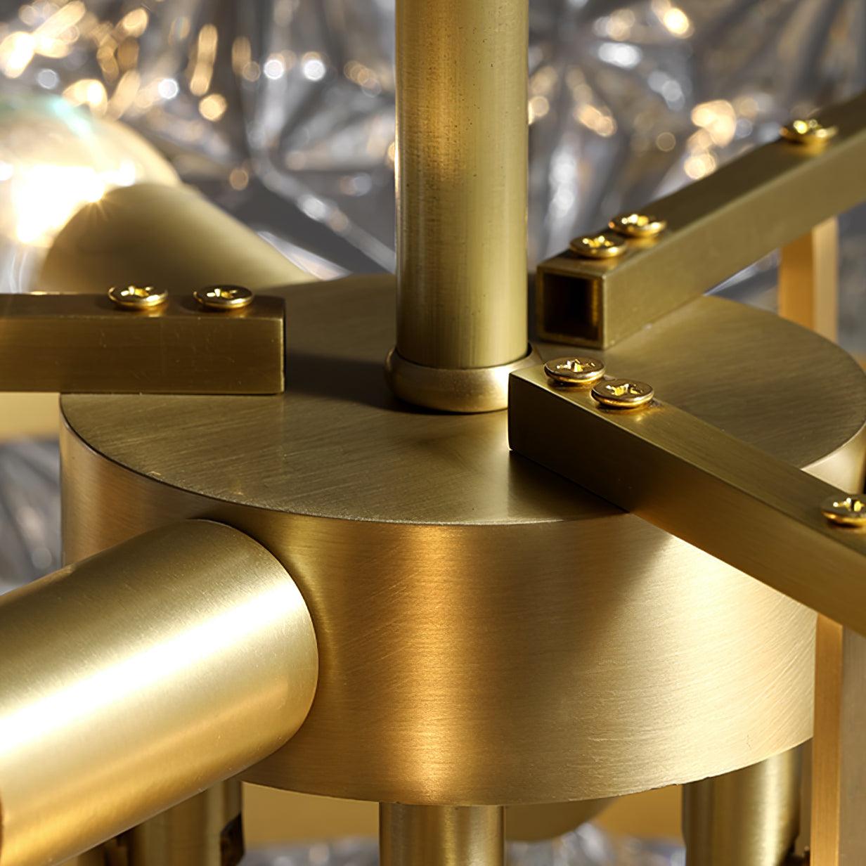 Eirararia Chandelier Snowflake Glass Gold