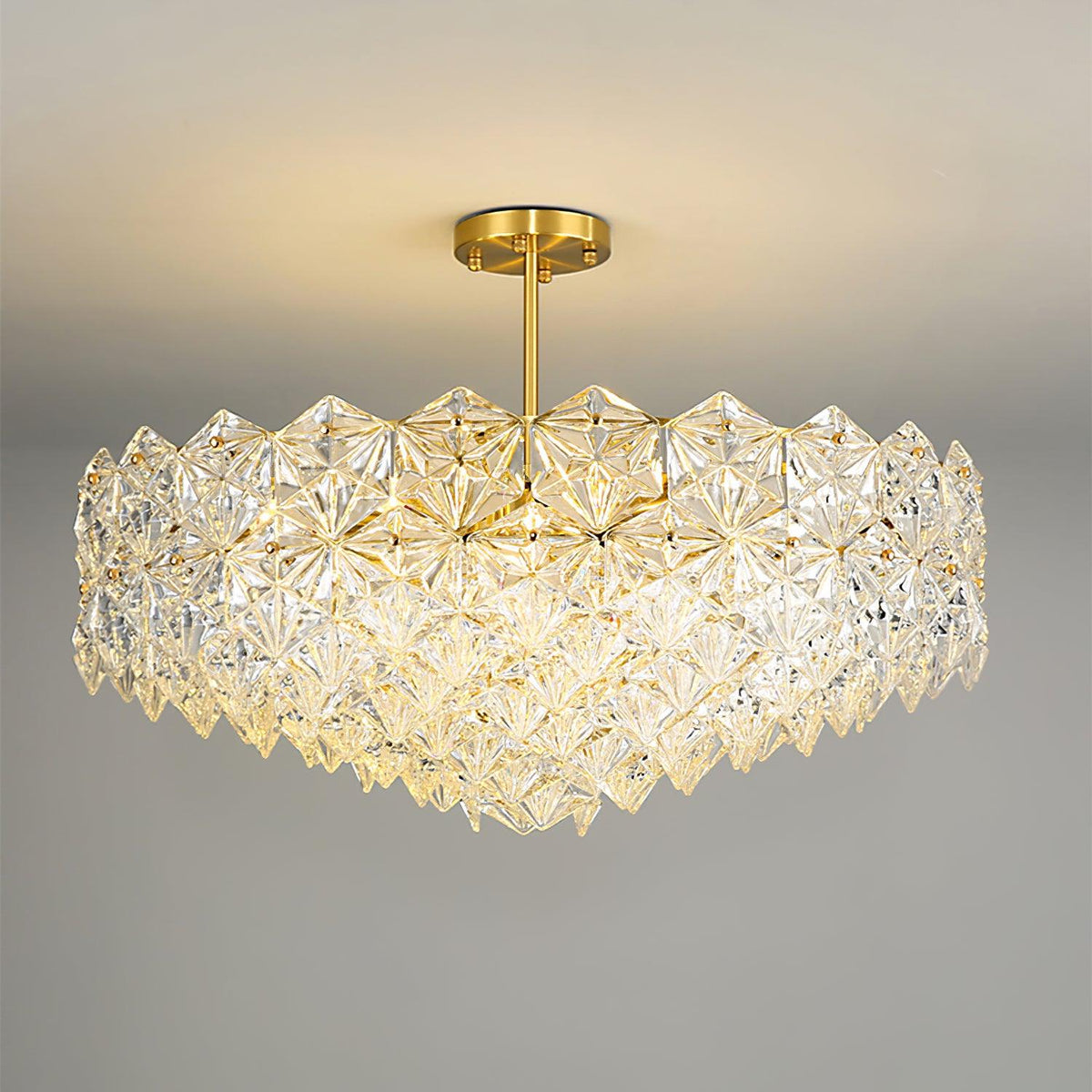 Eirararia Chandelier Snowflake Glass Gold