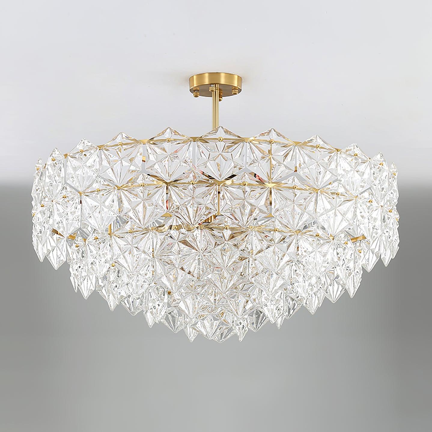 Eirararia Chandelier Snowflake Glass Gold