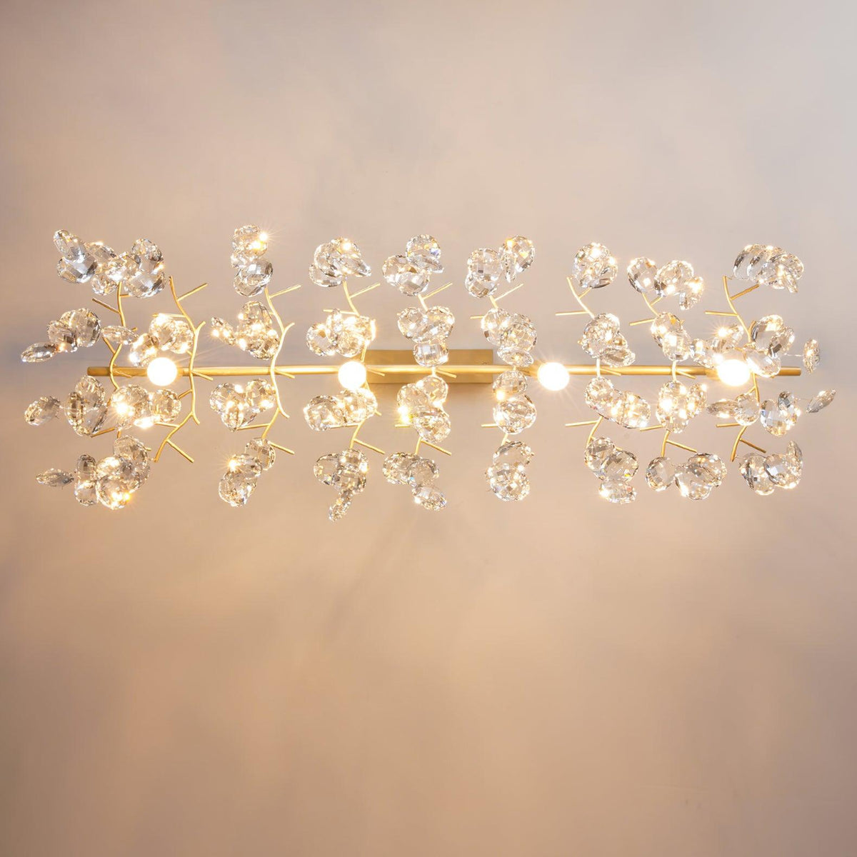 Luxirian Chandelier Crystal Branch Gold LED