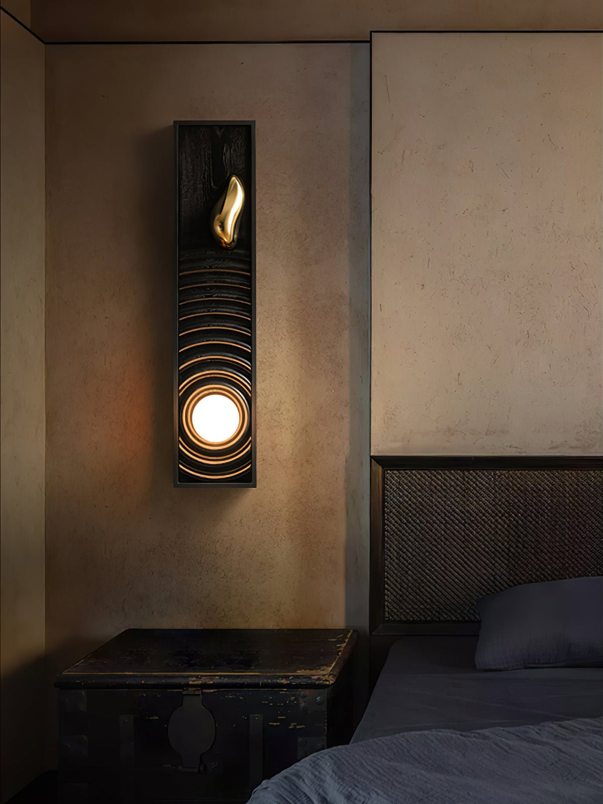 Caleb Vintage Wood Wall Lamp