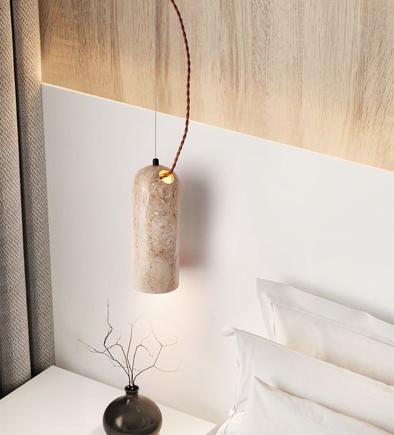 Talv Elegant Yellow Travertine Pendant Lamp