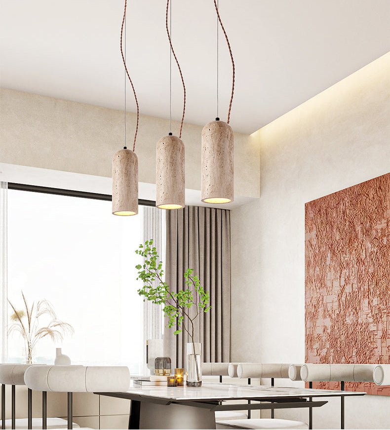 Talv Elegant Yellow Travertine Pendant Lamp