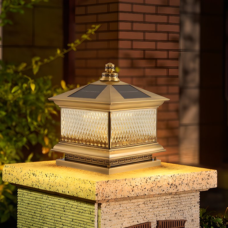 Evelor Classic Diamond Solar Post Outdoor Light