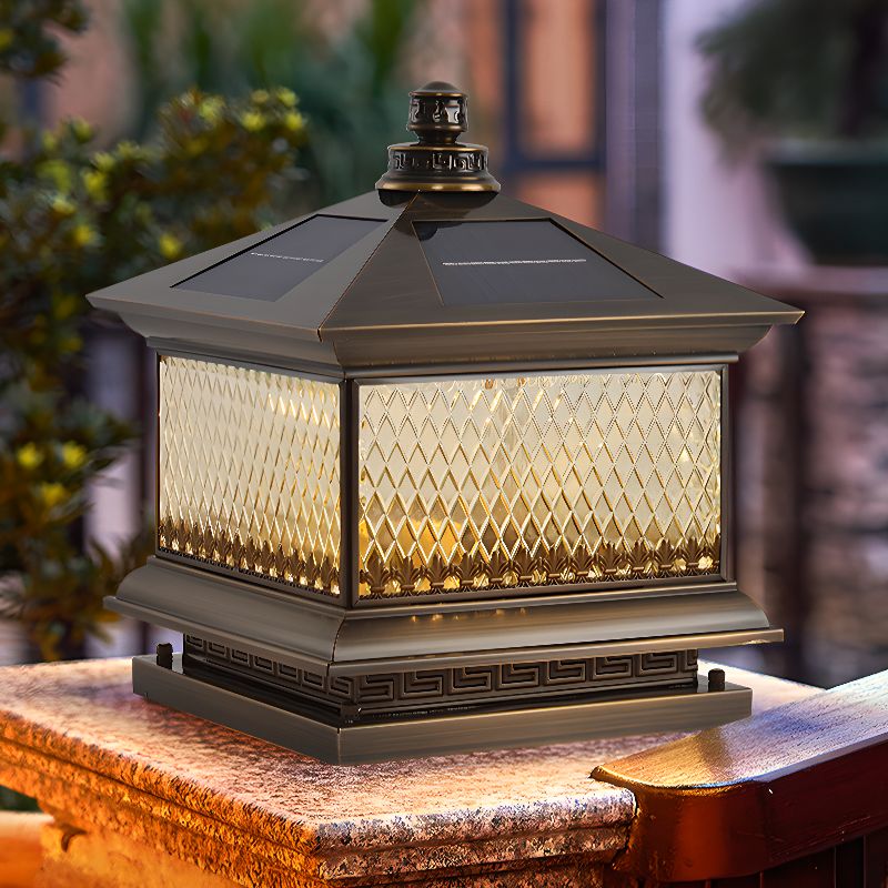 Evelor Classic Diamond Solar Post Outdoor Light