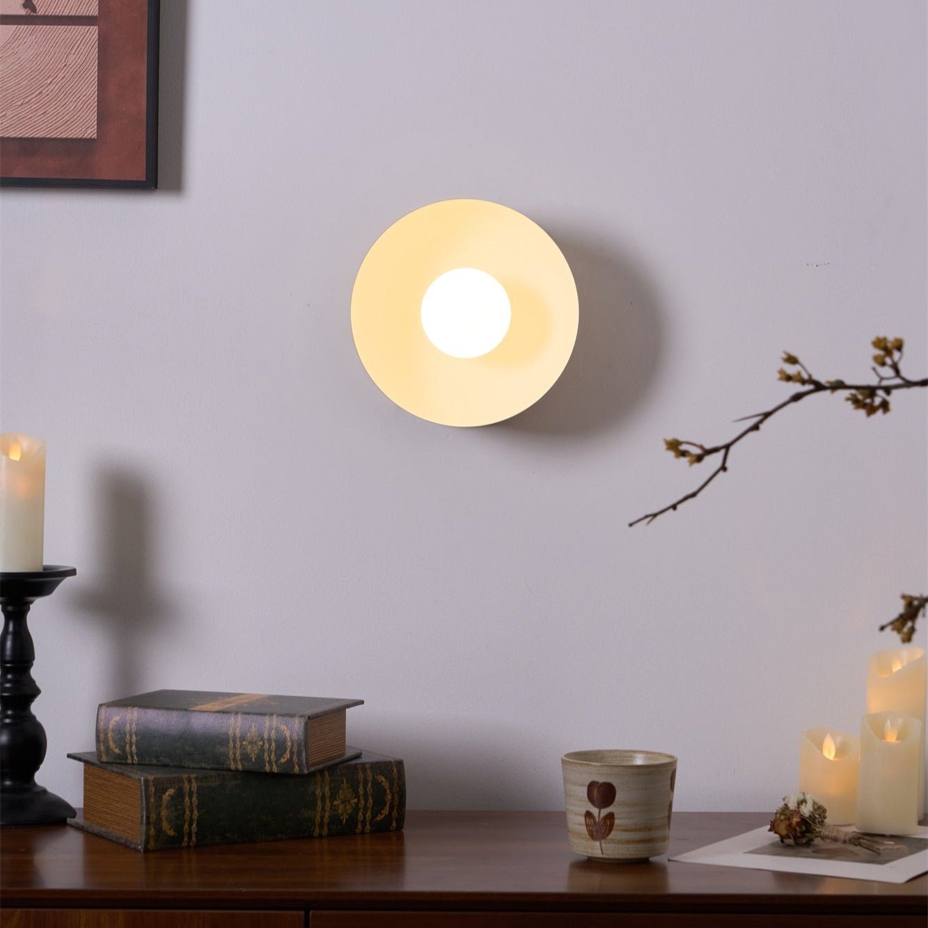 Eirearia Modern Minimalist Solar Eclipse Brass Glass Wall Light