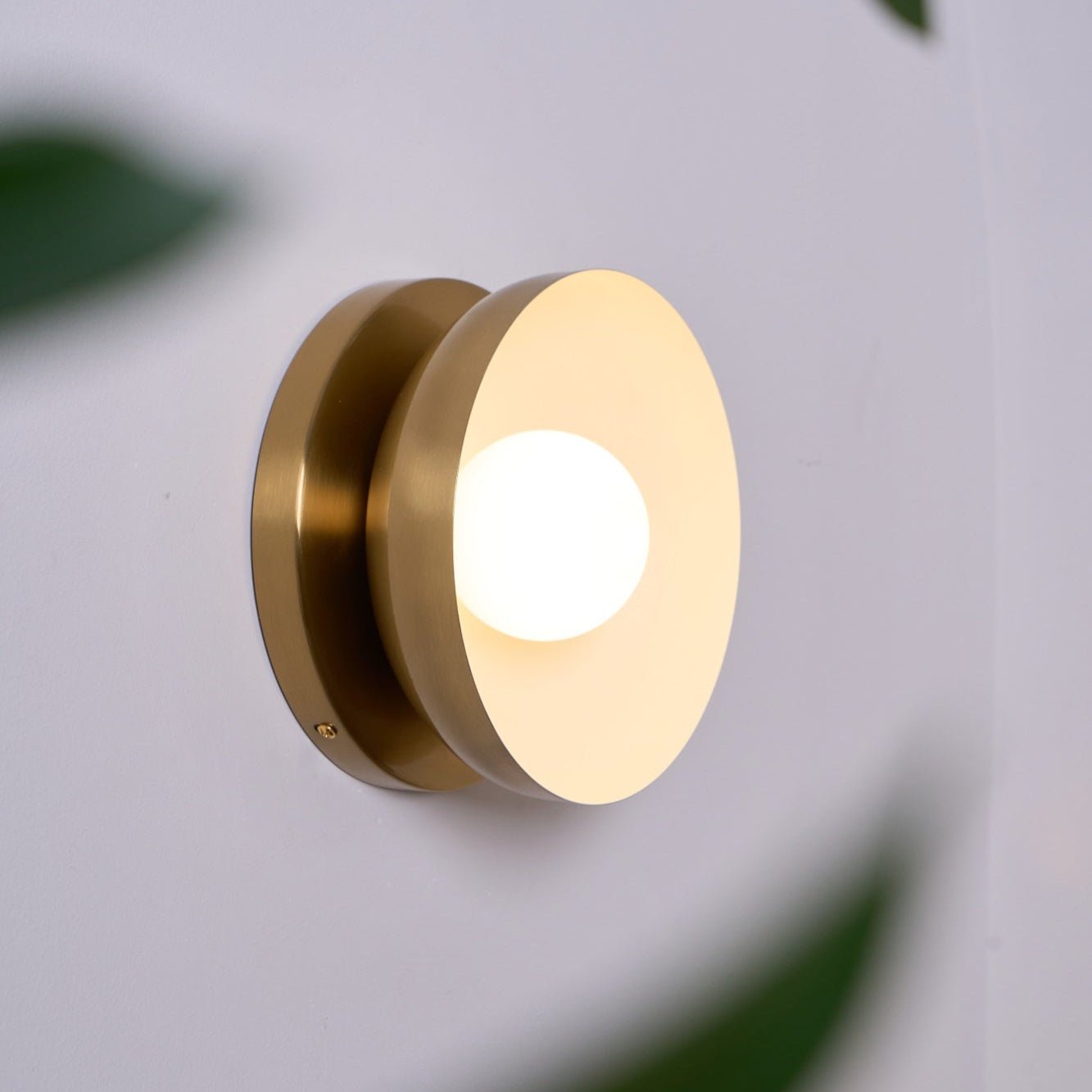 Eirearia Modern Minimalist Solar Eclipse Brass Glass Wall Light