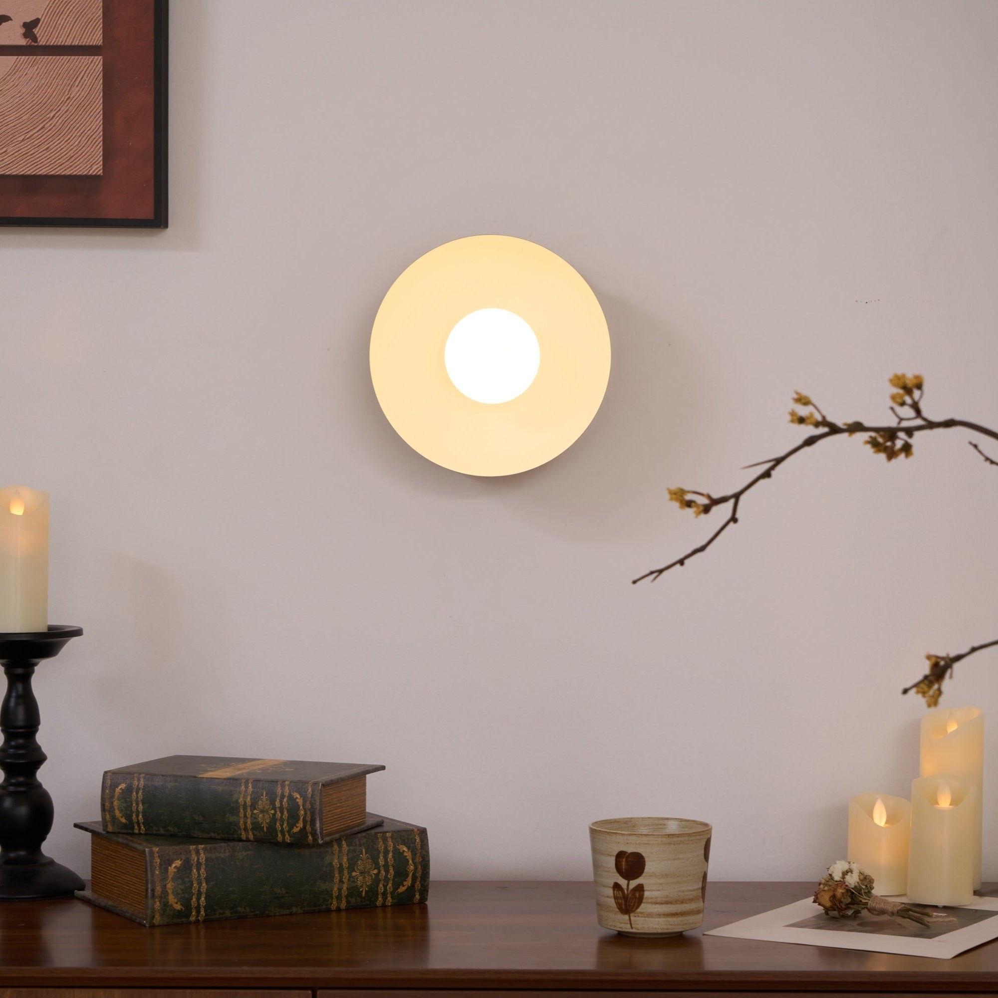 Eirearia Modern Minimalist Solar Eclipse Brass Glass Wall Light