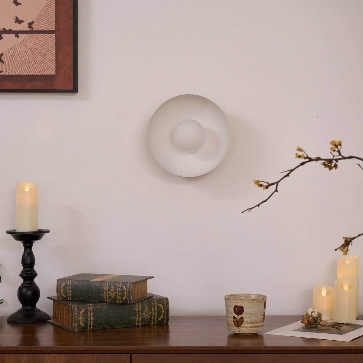 Eirearia Modern Minimalist Solar Eclipse Brass Glass Wall Light