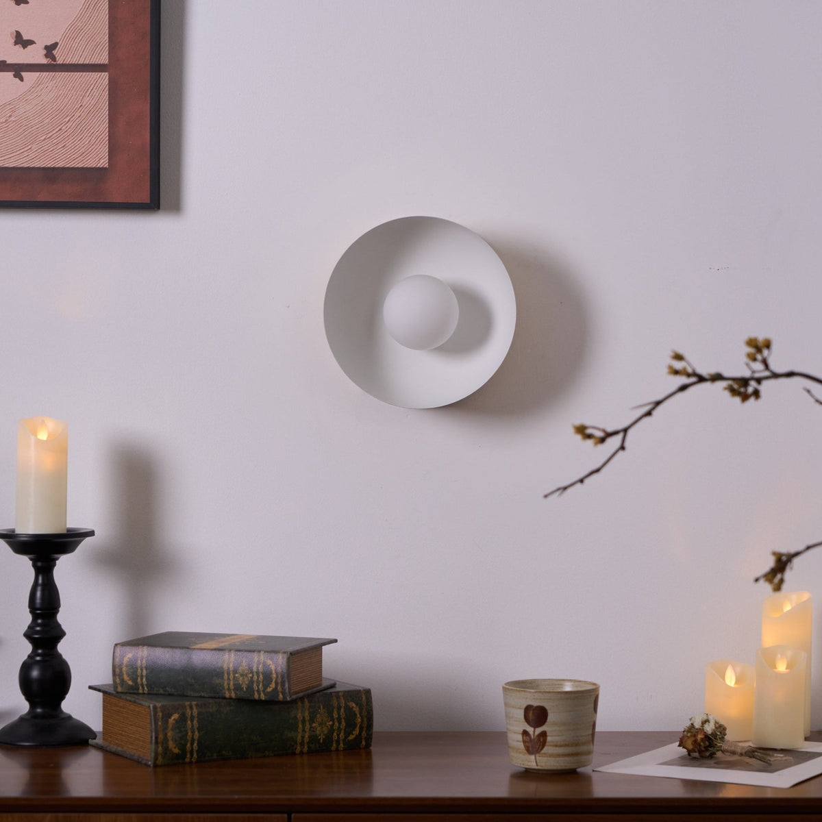 Eirearia Modern Minimalist Solar Eclipse Brass Glass Wall Light