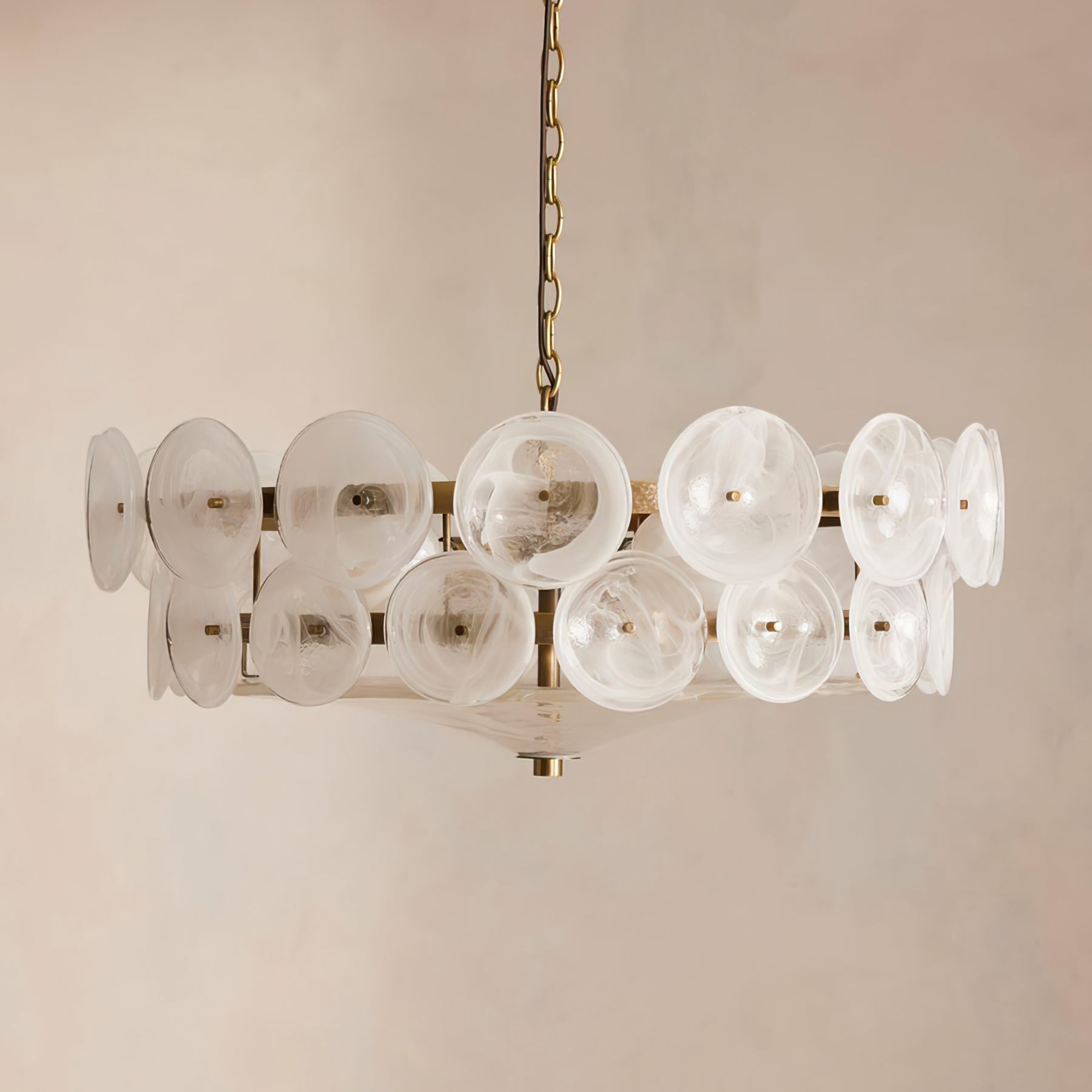 Eirinena Chandelier Murano Glass Disc Vintage
