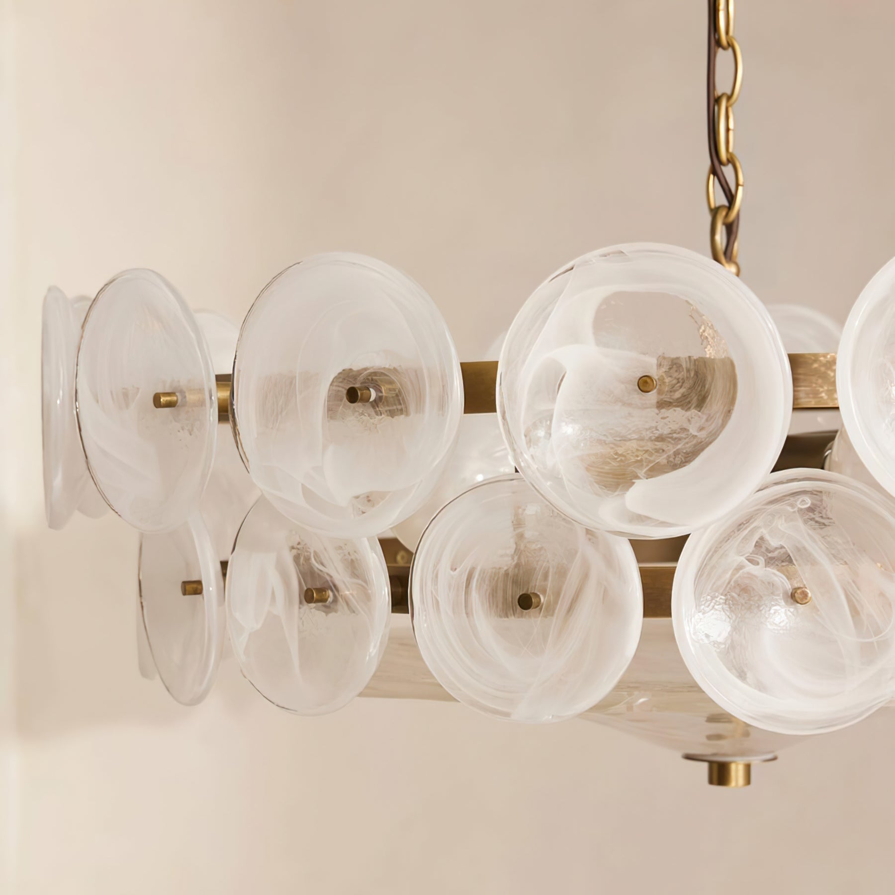 Eirinena Chandelier Murano Glass Disc Vintage