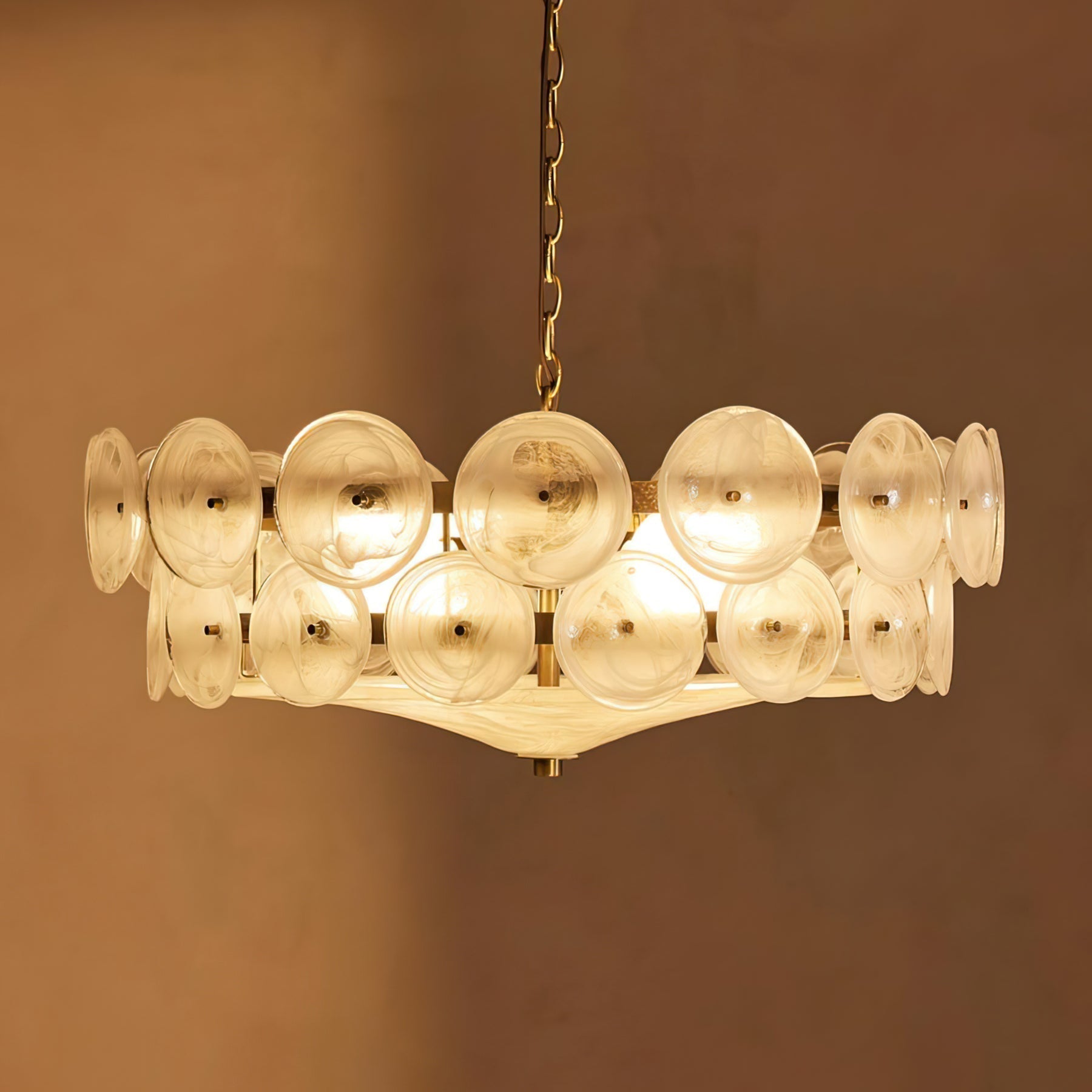Eirinena Chandelier Murano Glass Disc Vintage