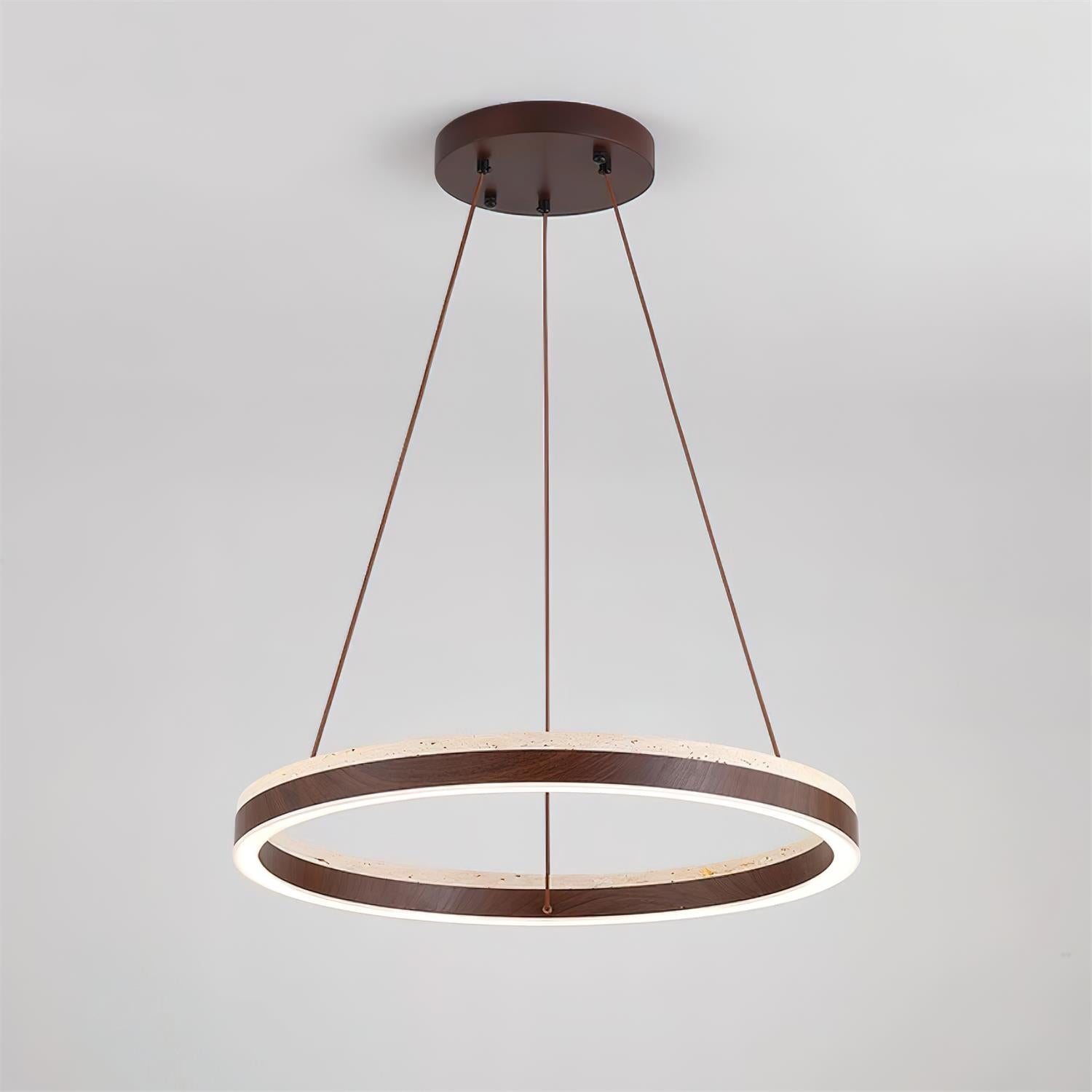 Ritta Chandelier Travertine Geometry Ring - Neutral Decor