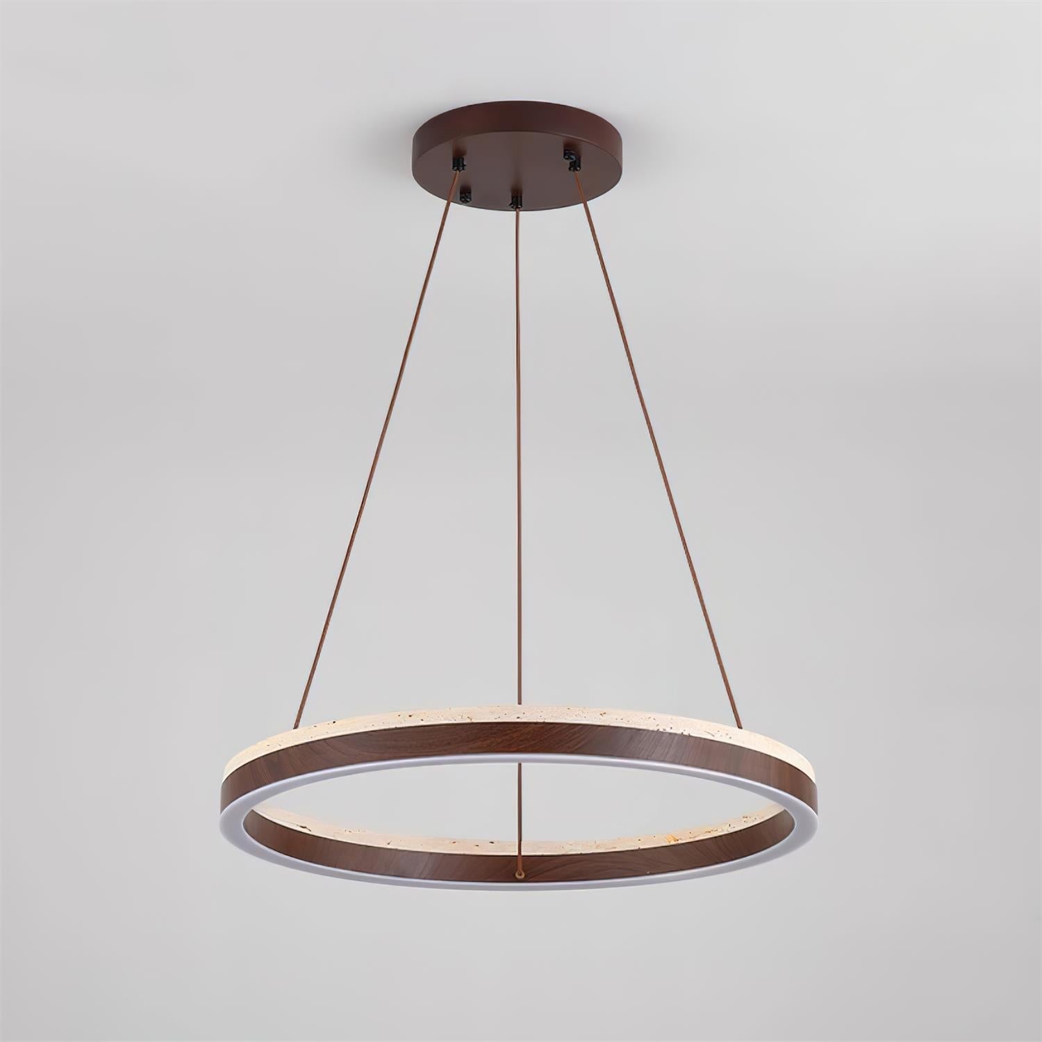 Ritta Chandelier Travertine Geometry Ring - Neutral Decor
