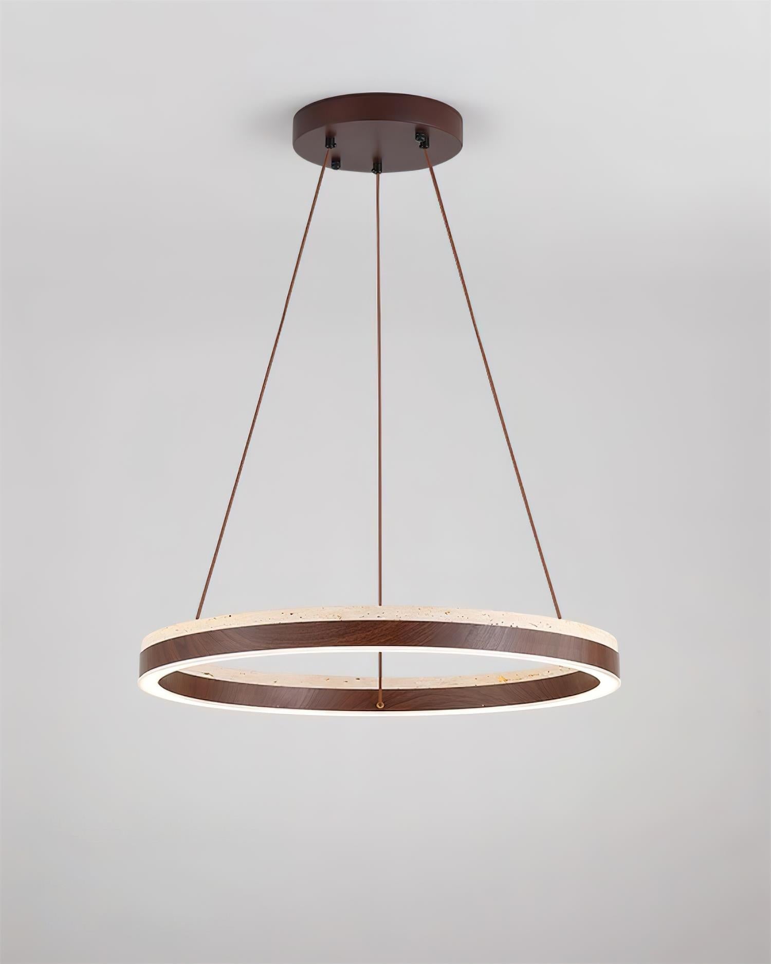 Ritta Chandelier Travertine Geometry Ring - Neutral Decor