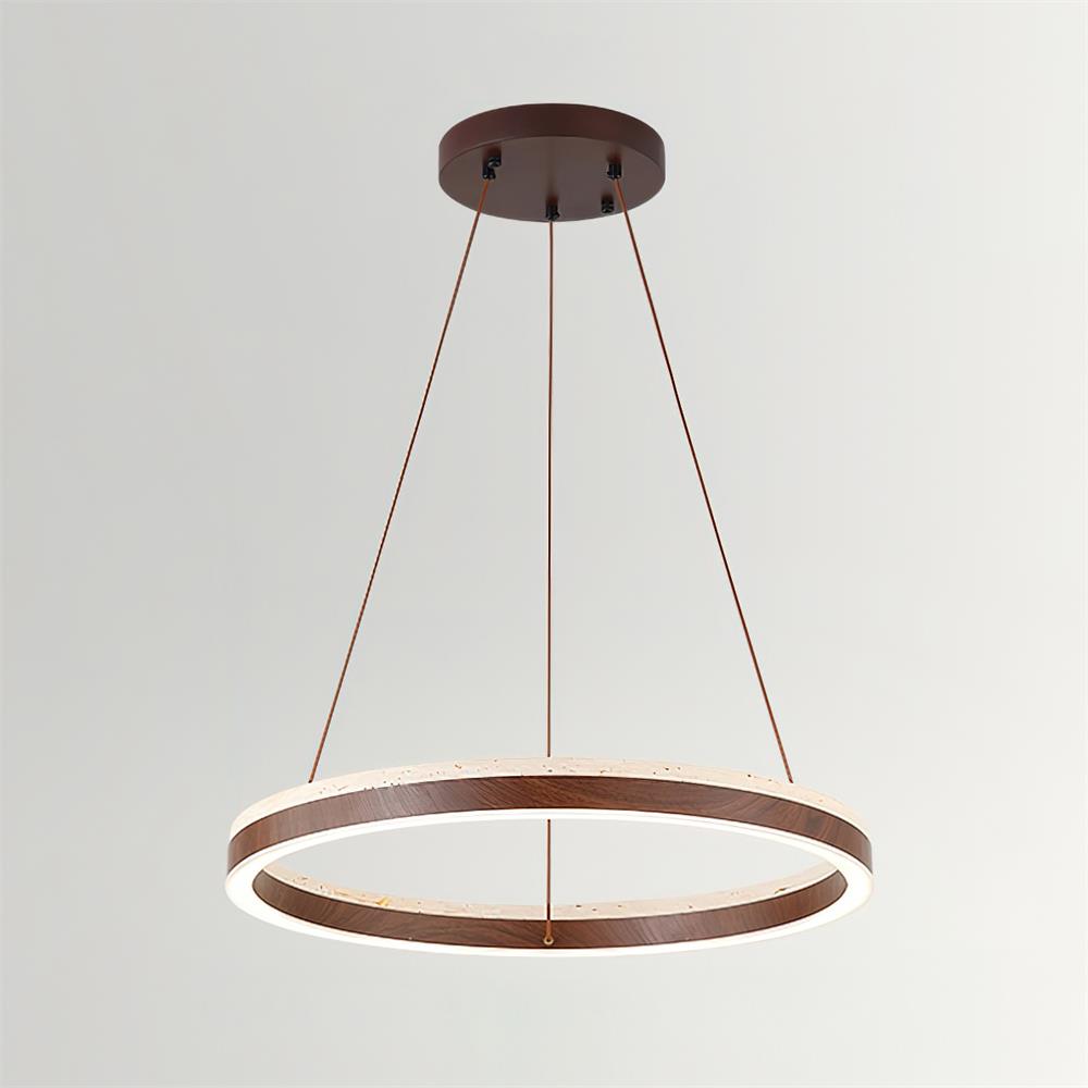 Ritta Chandelier Travertine Geometry Ring - Neutral Decor