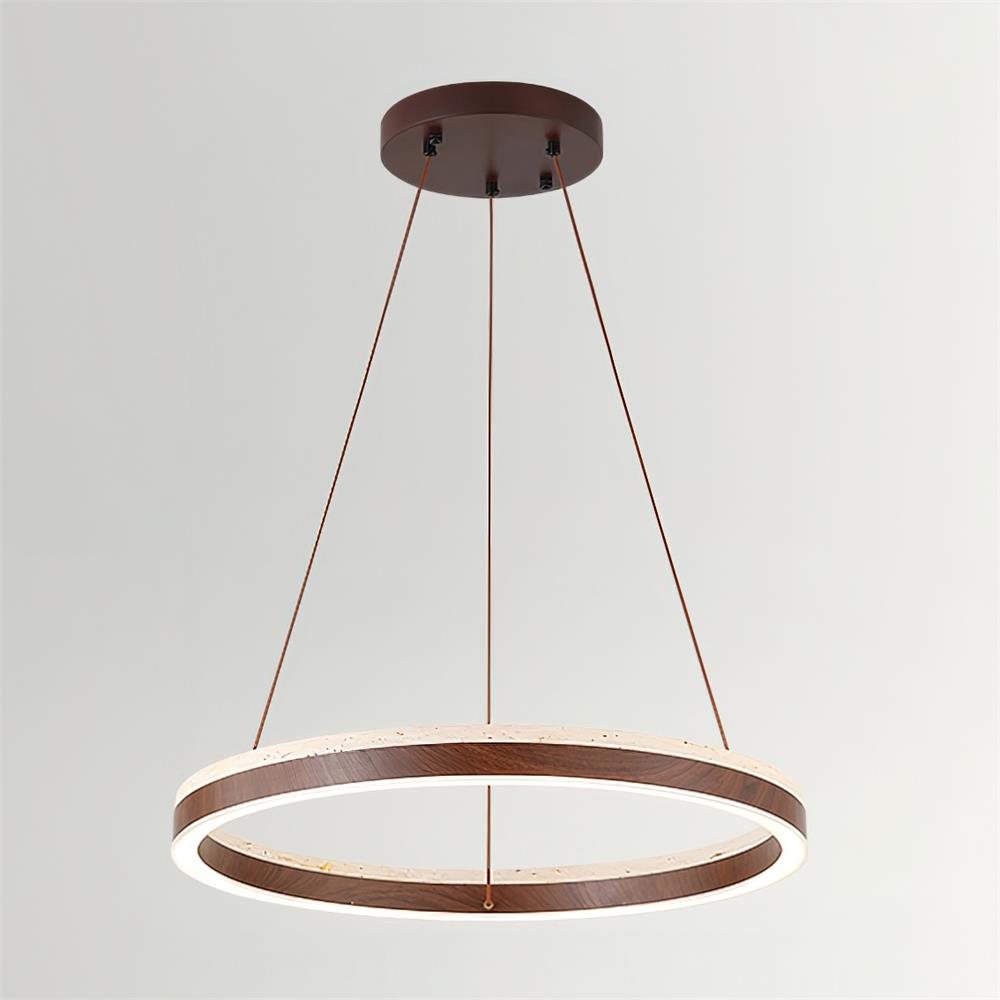 Ritta Chandelier Travertine Geometry Ring - Neutral Decor
