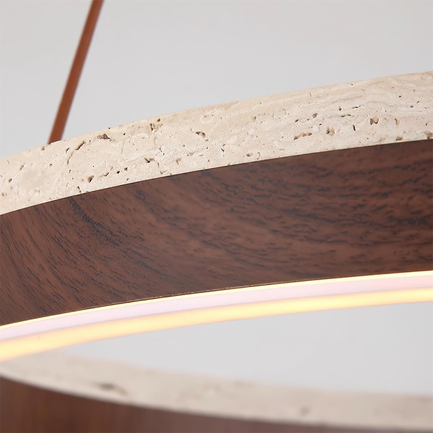Ritta Chandelier Travertine Geometry Ring - Neutral Decor