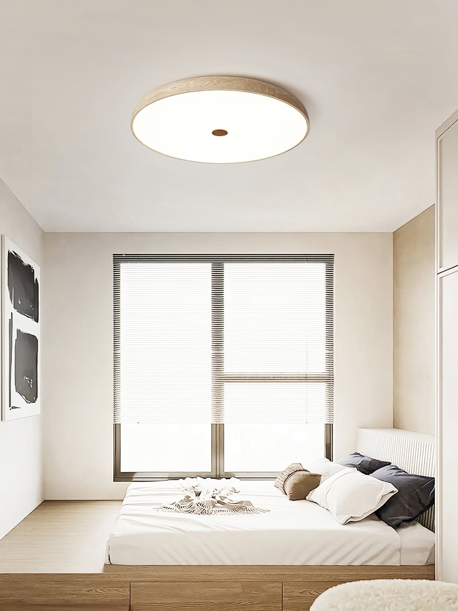 Orzoror Minimalist Travertine Ceiling Light