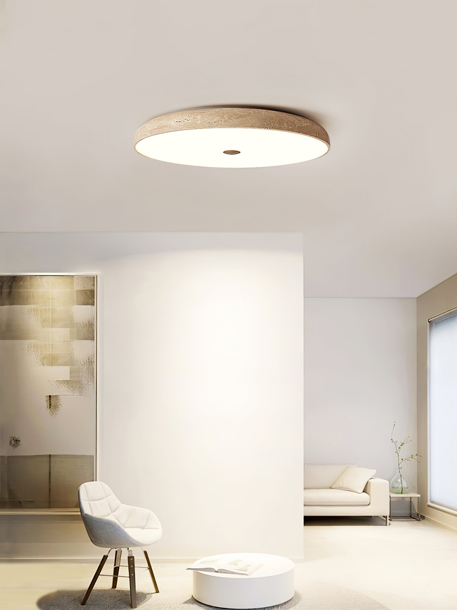 Orzoror Minimalist Travertine Ceiling Light