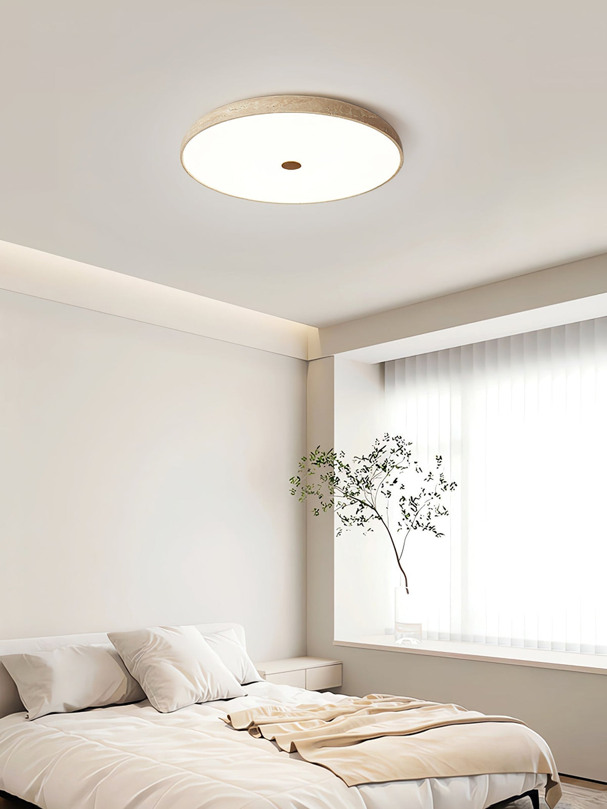 Orzoror Minimalist Travertine Ceiling Light