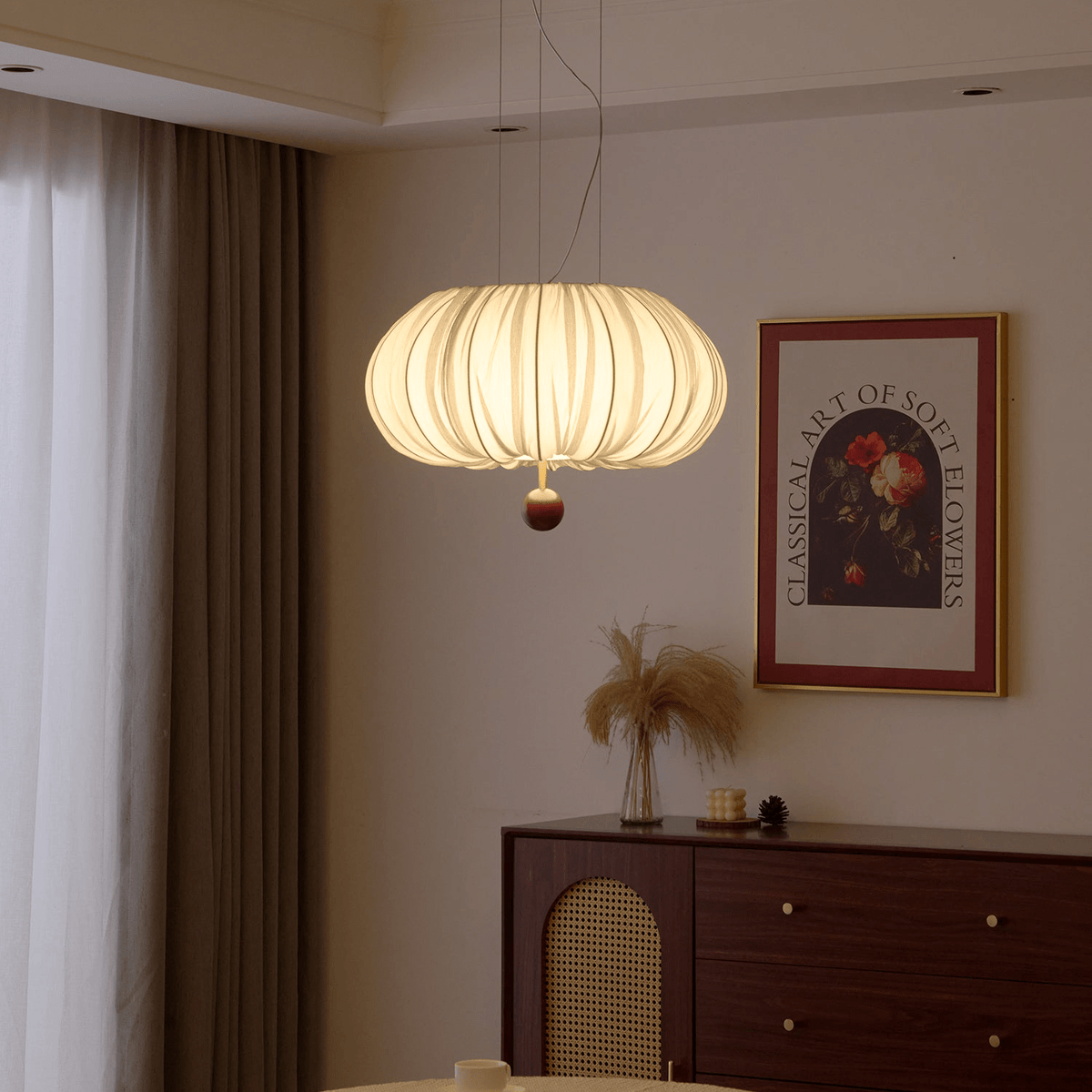 Vasilen Premium Nordic Art Balloon Wood Fabric Ceiling Light