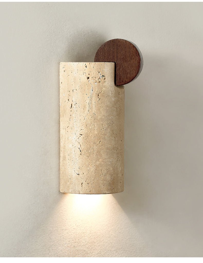 Velm Curve Yellow Travertine Wall Lamp