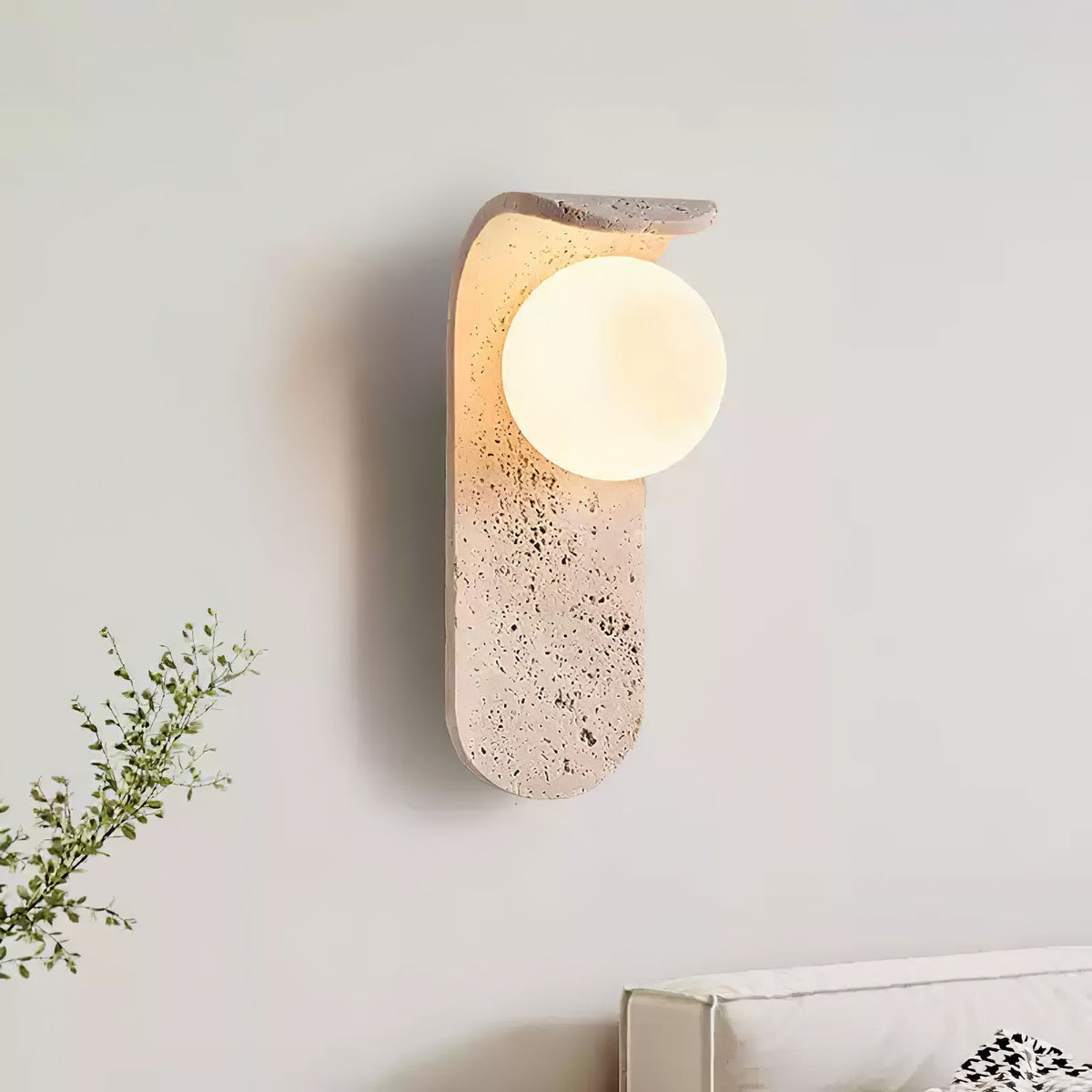 Arkoviel Sconce-Frame Travertine Wall Light