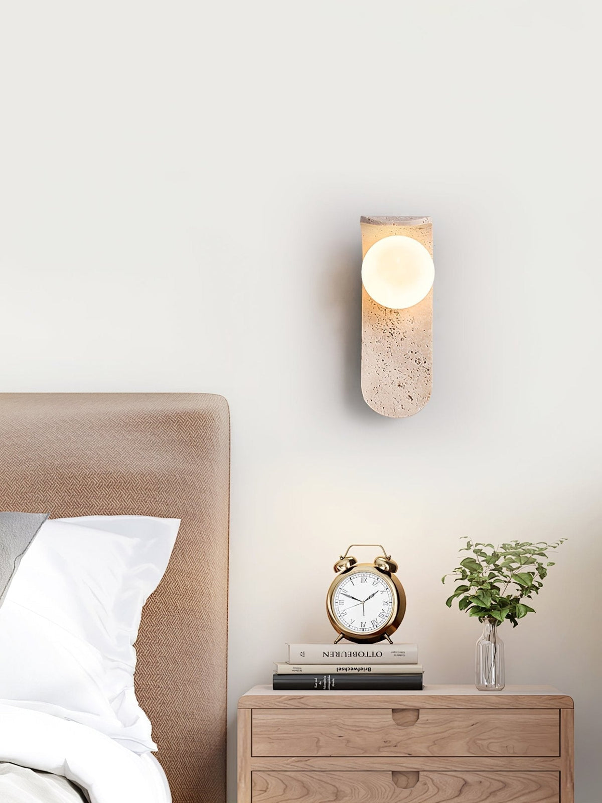 Arkoviel Sconce-Frame Travertine Wall Light