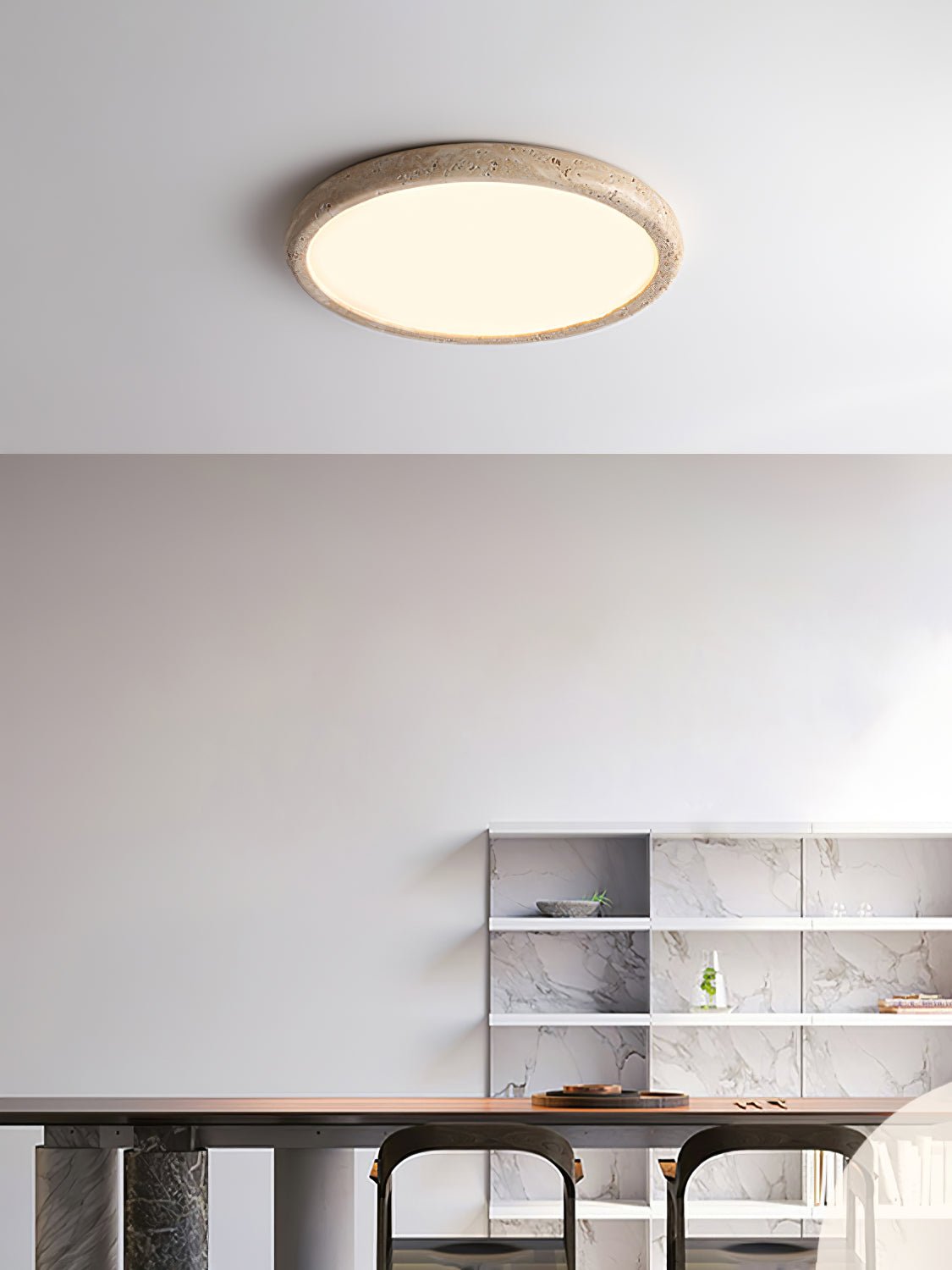 Aurrina Ring Frame Travertine Ceiling Light