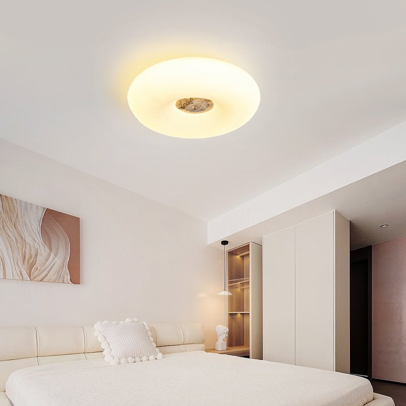 Flen Yellow Travertine Ring Ceiling Light