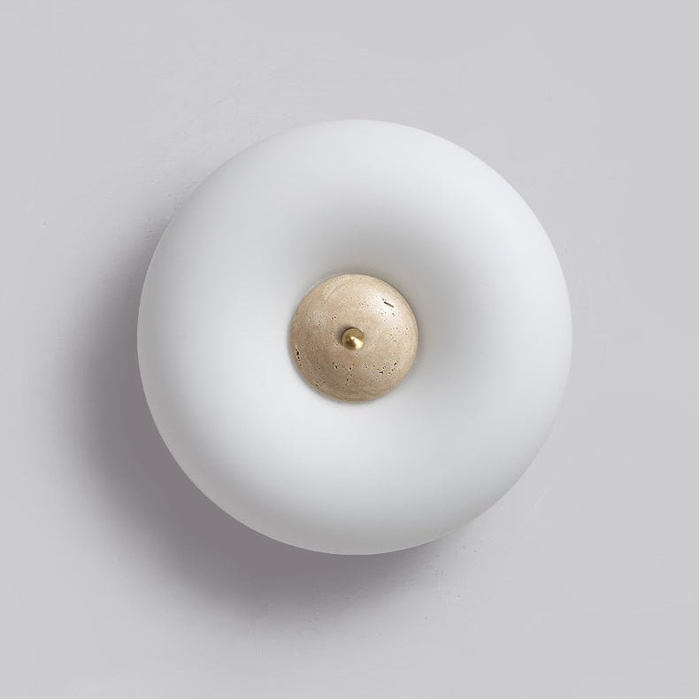 Flen Yellow Travertine Ring Ceiling Light
