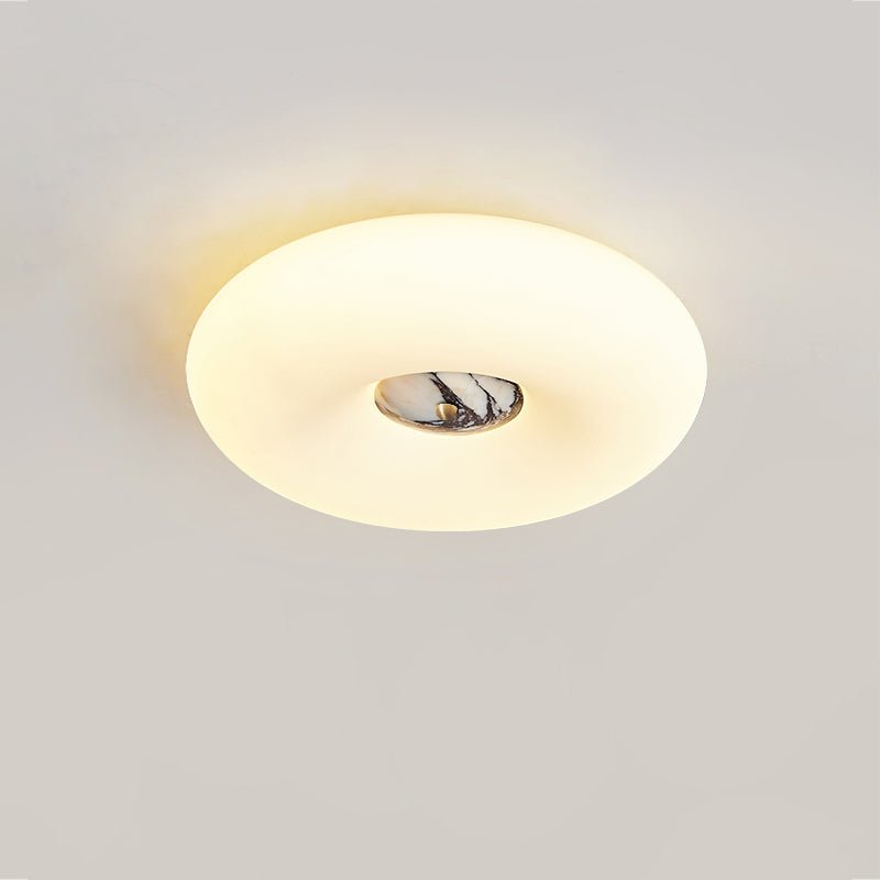 Flen Yellow Travertine Ring Ceiling Light