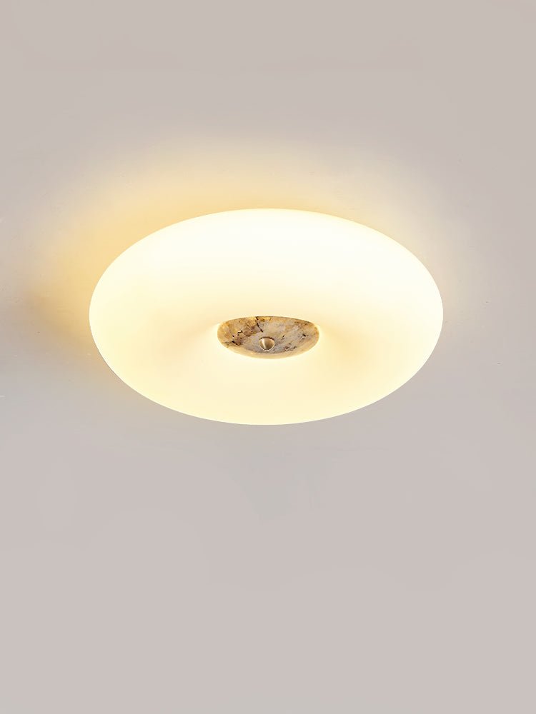 Flen Yellow Travertine Ring Ceiling Light
