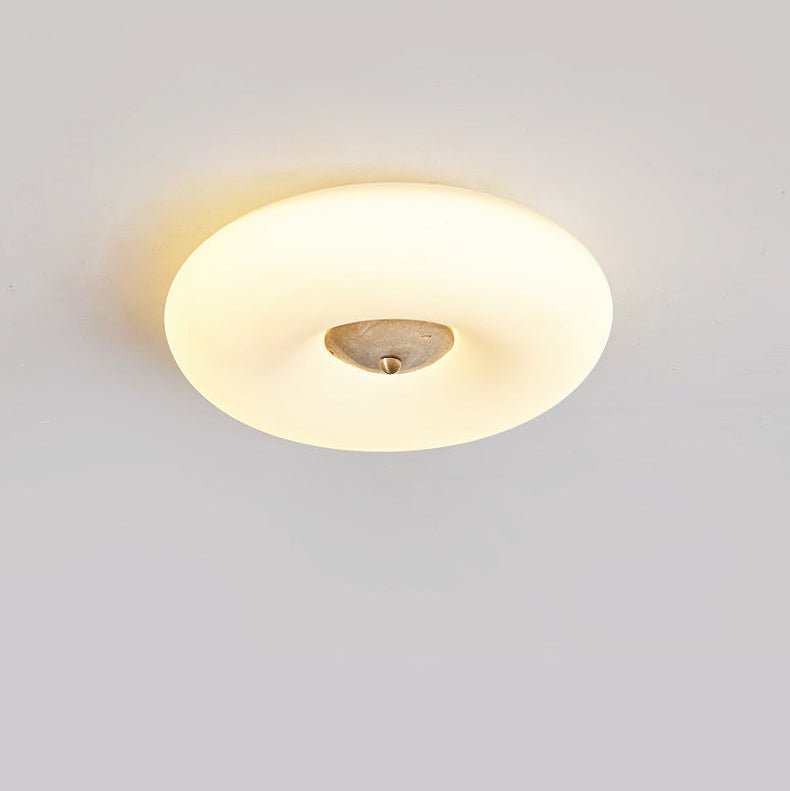 Flen Yellow Travertine Ring Ceiling Light