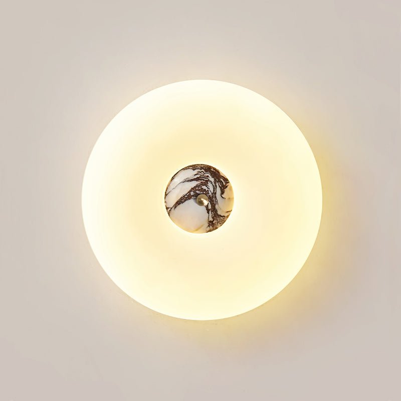 Flen Yellow Travertine Ring Ceiling Light
