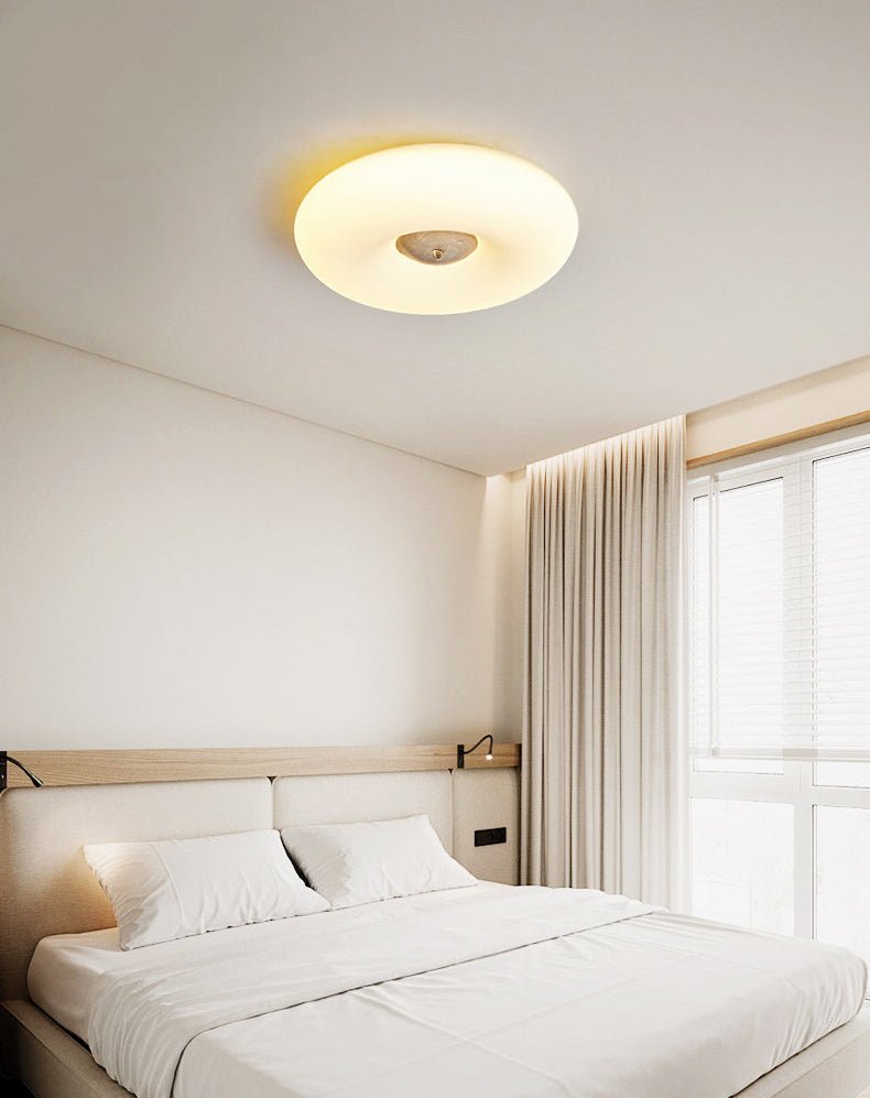 Flen Yellow Travertine Ring Ceiling Light