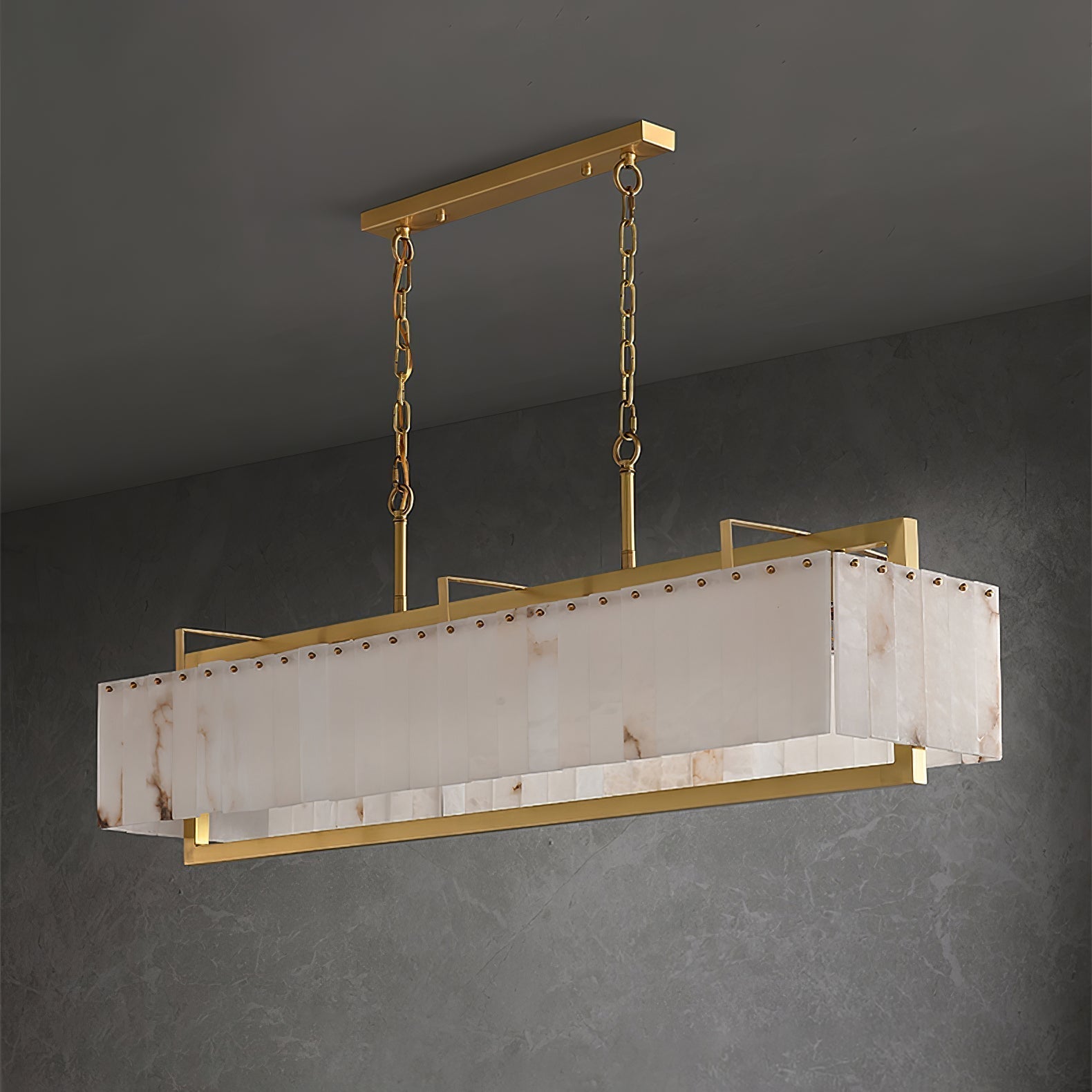 Nivivenne Rectangular Alabaster Pendant Light