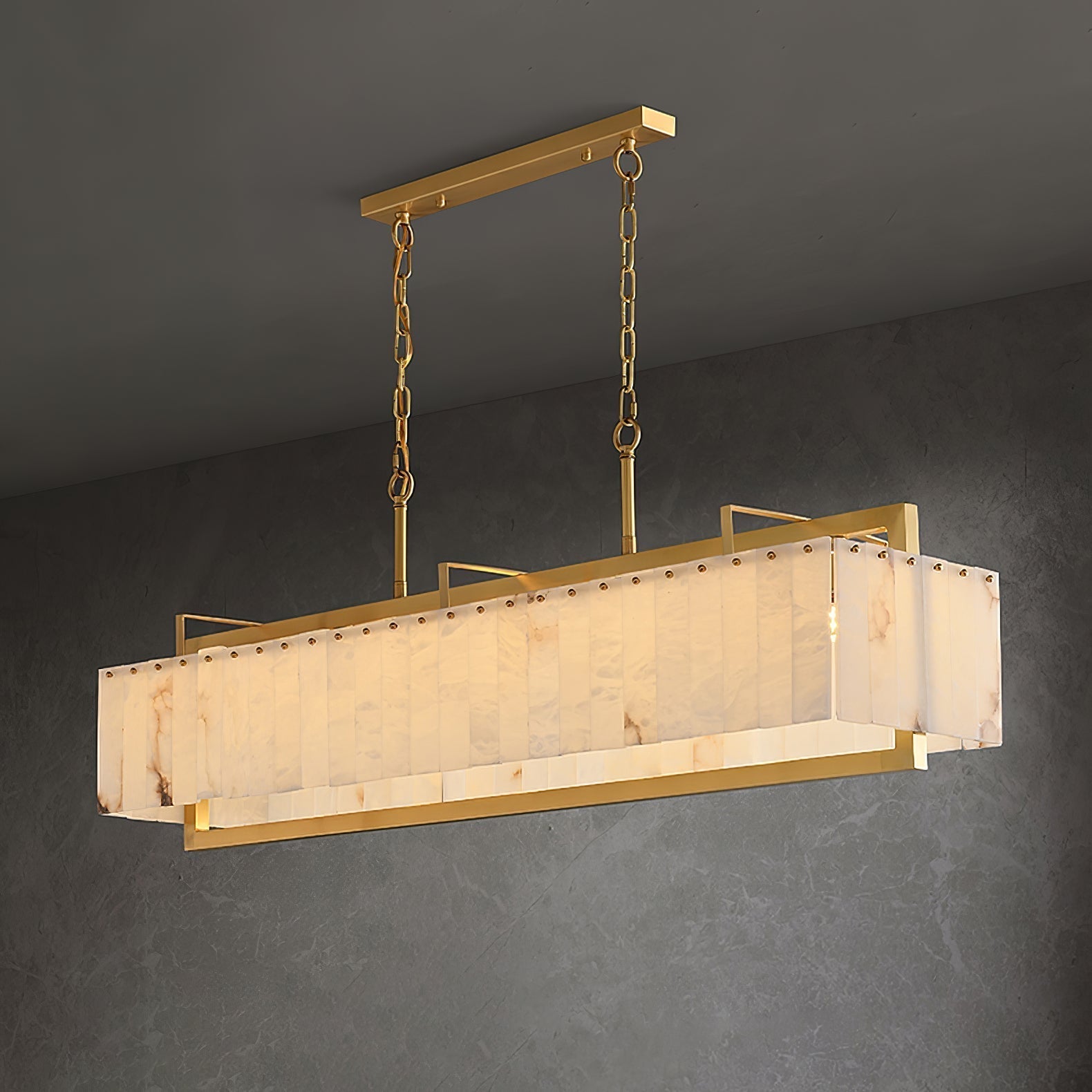Nivivenne Rectangular Alabaster Pendant Light