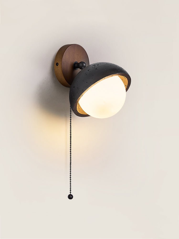 Serenaria Globe Black Travertine Pivot Sconce