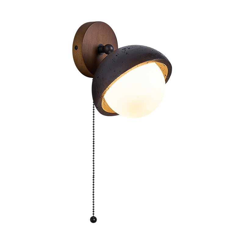 Serenaria Globe Black Travertine Pivot Sconce