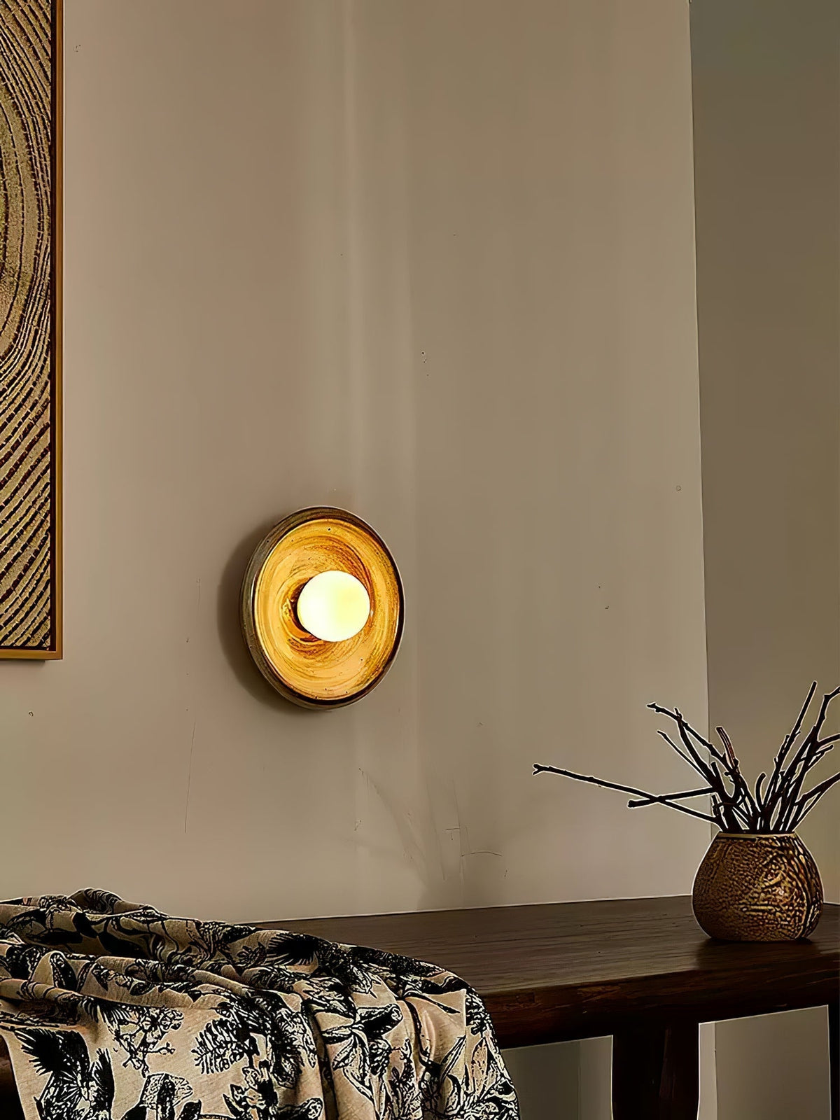 Marisella Rustic Marble Wall Lamp